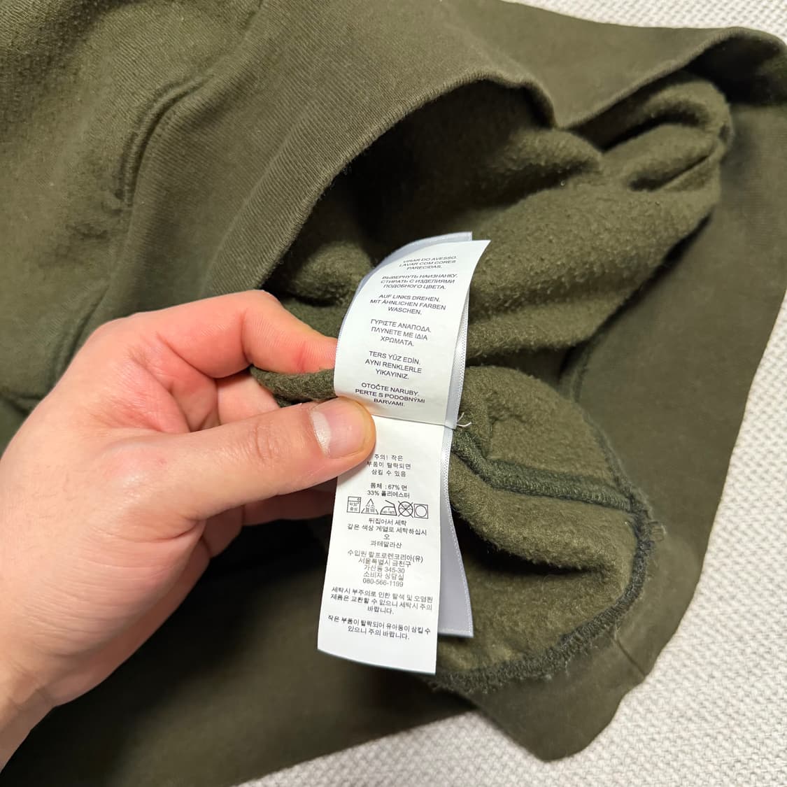 폴로 랄프로렌 올리브 기모 후드티 상품이미지4