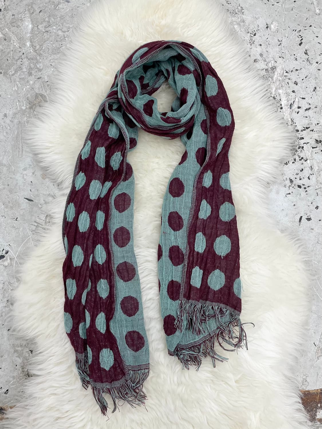 배색 도트 니혼진 머플러  상품이미지5