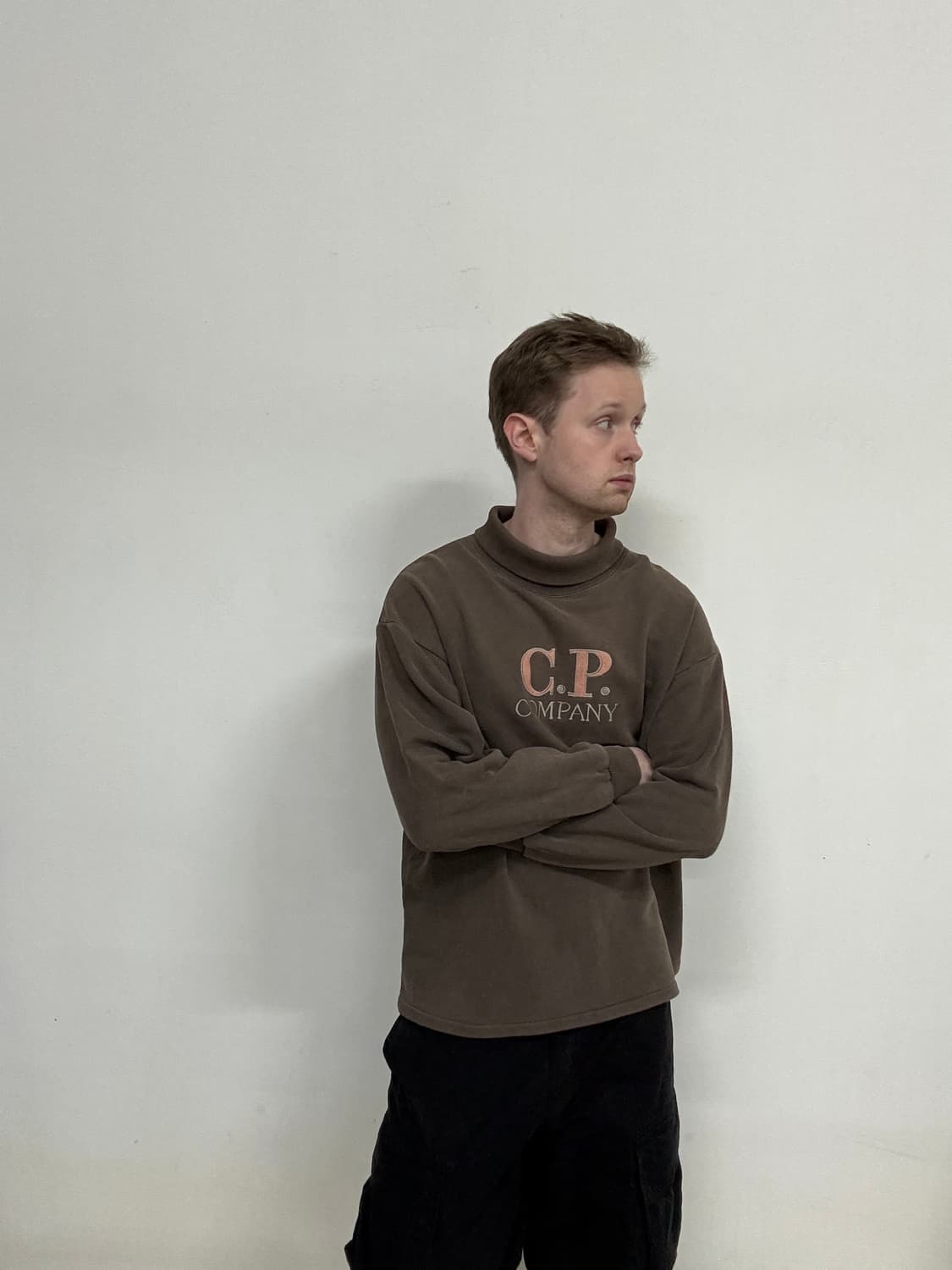 80s CP 씨피컴퍼니 자수 롤넥 스웨트셔츠 상품이미지2