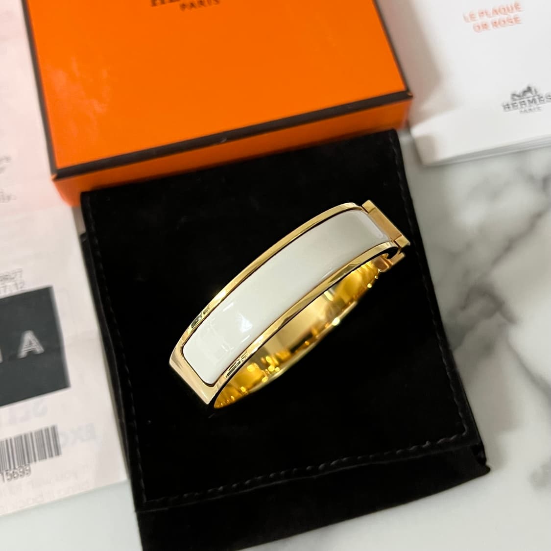 [S급/정품] 에르메스 클릭아슈 화이트 골드 팔찌 PM 상품이미지2