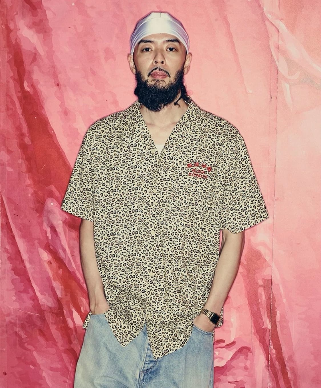 [L] 블랙 아이 패치 HWC 오픈카라 셔츠 레오파드  상품이미지10