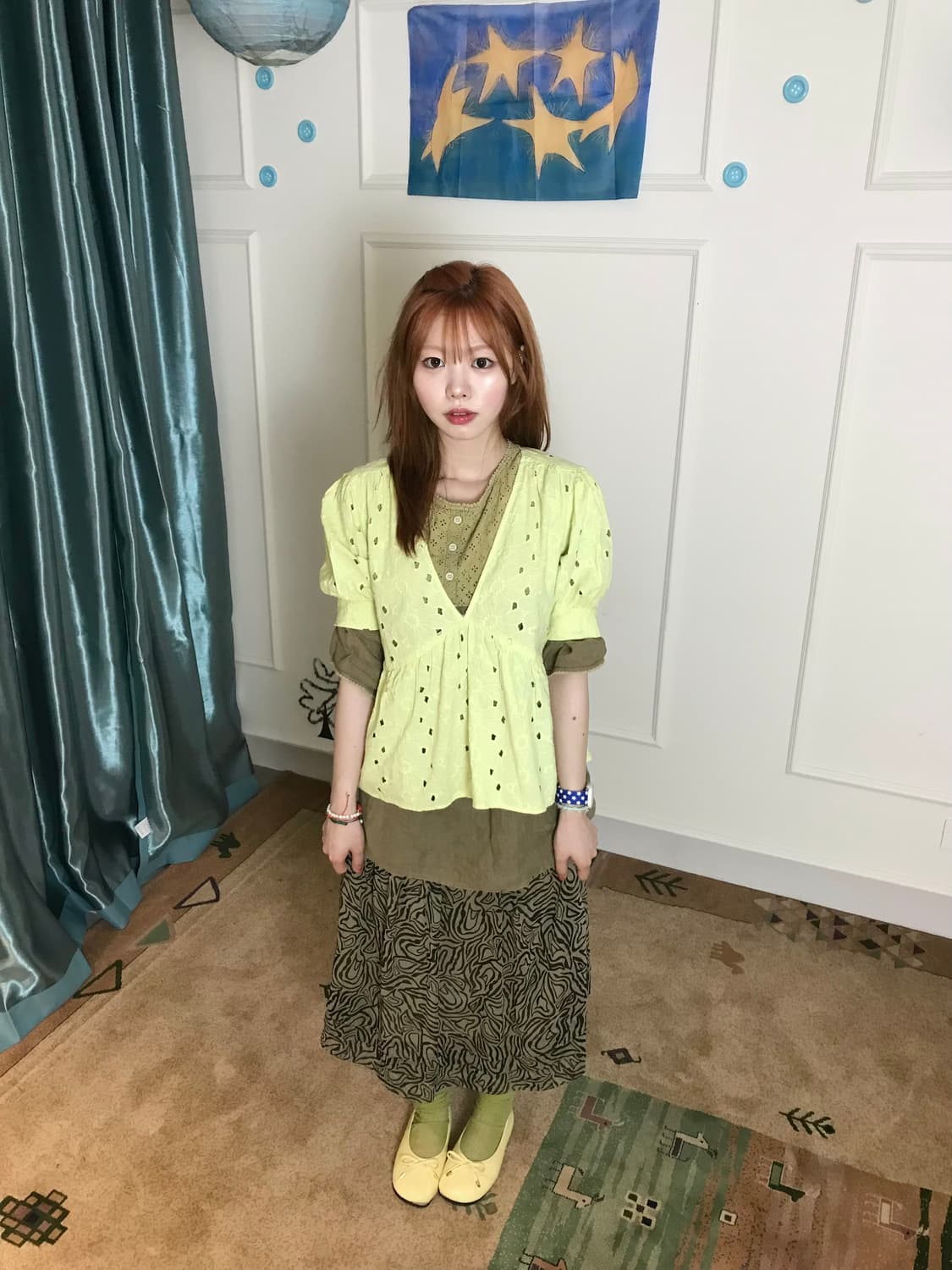 어우러지는 톡 튀는  귀여운 코디🍋 펀칭+펀칭 귀여움 두 배𖧧 상품이미지1