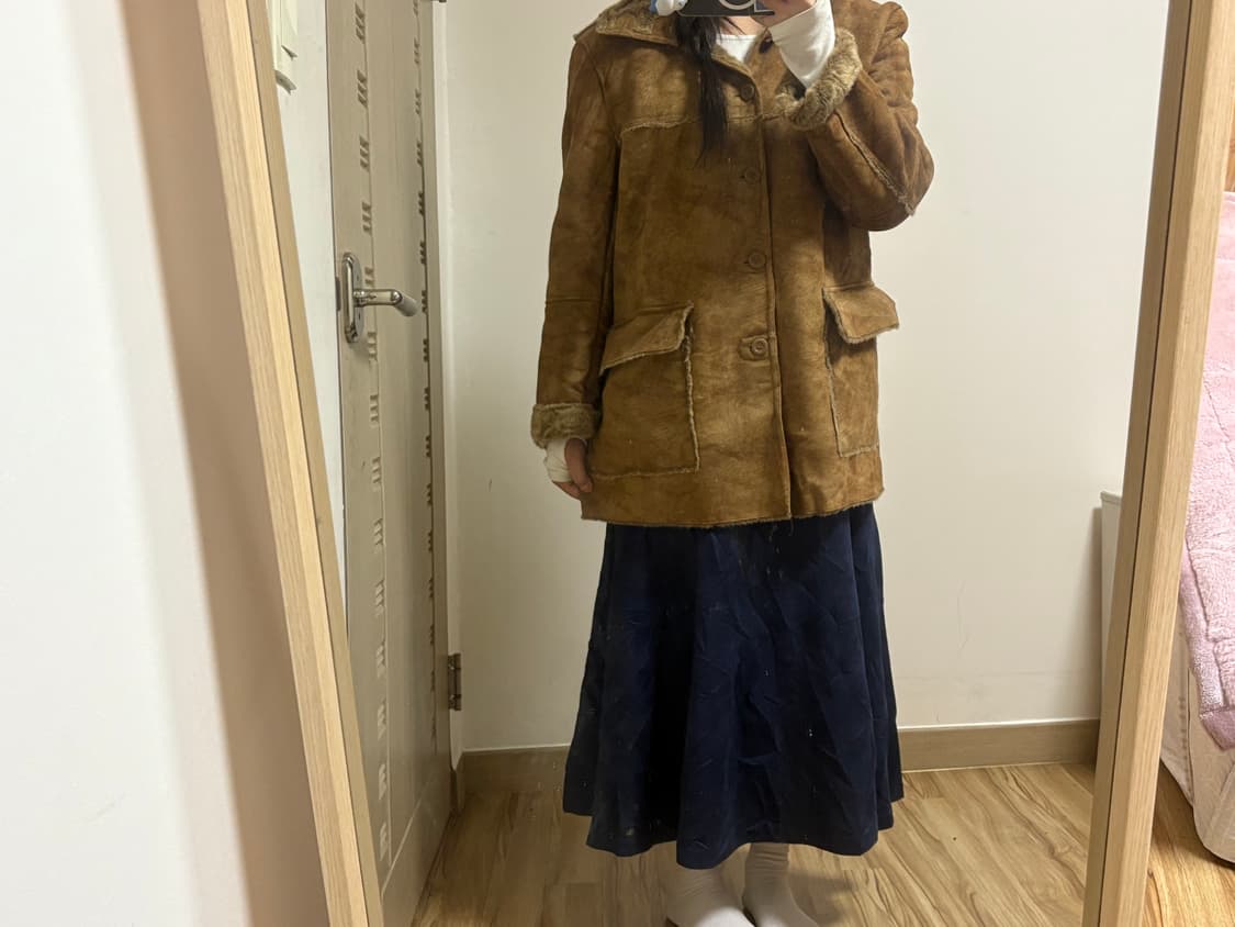 일본빈티지 후드 무스탕  상품이미지2