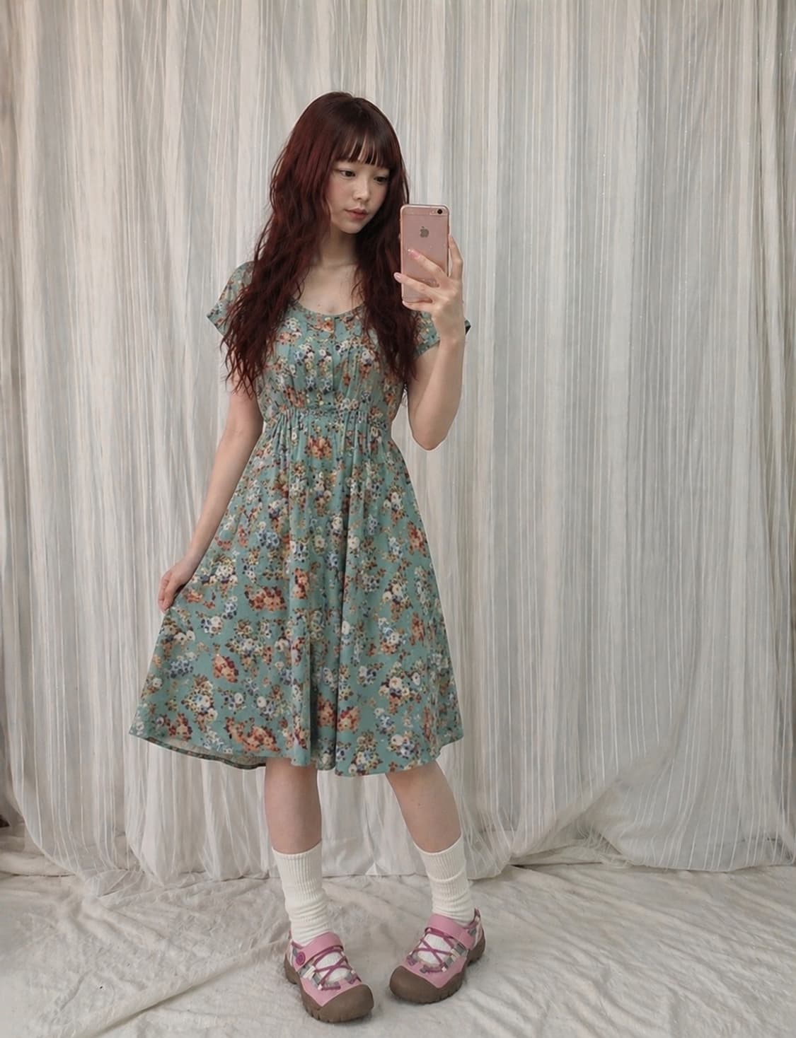 민트 플라워 원피스 상품이미지1