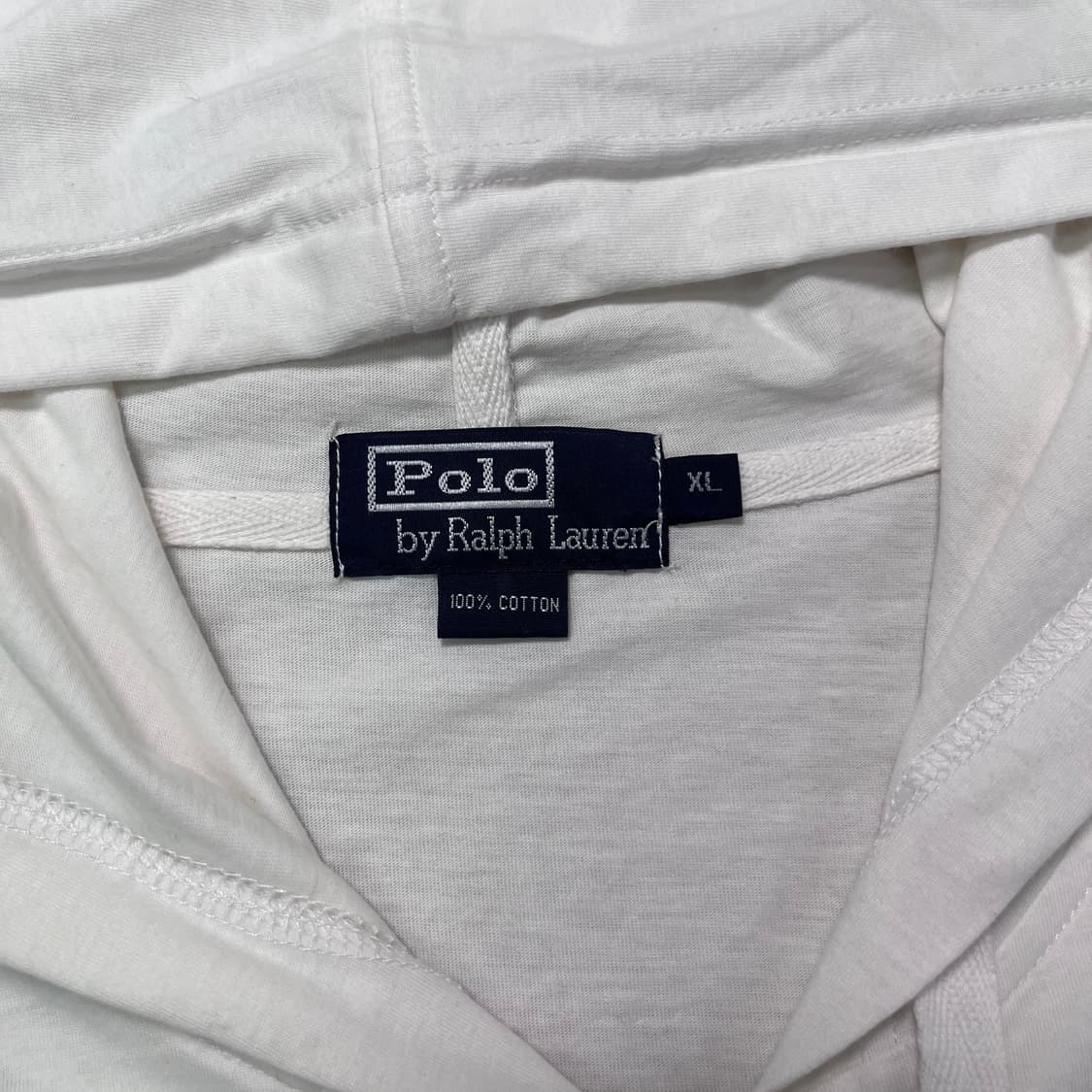 100 폴로 랄프포렌 코튼 화이트 후드집업 상품이미지3