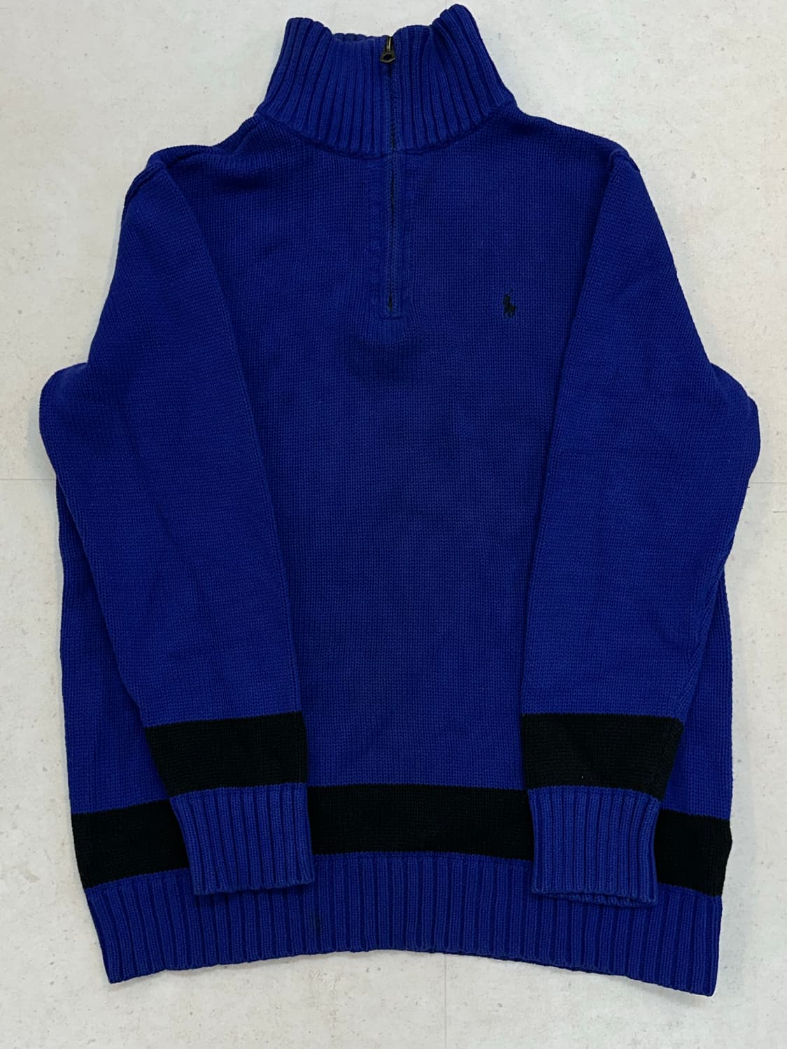 폴로 랄프로렌 블루 니트 하프집업 상품이미지1
