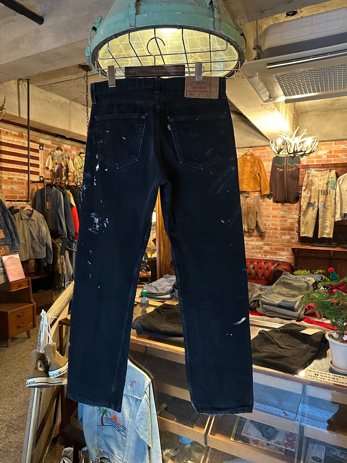 90s USA 빈티지 리바이스 501 0660 블랙진 흑청 데님 팬츠 상품이미지5