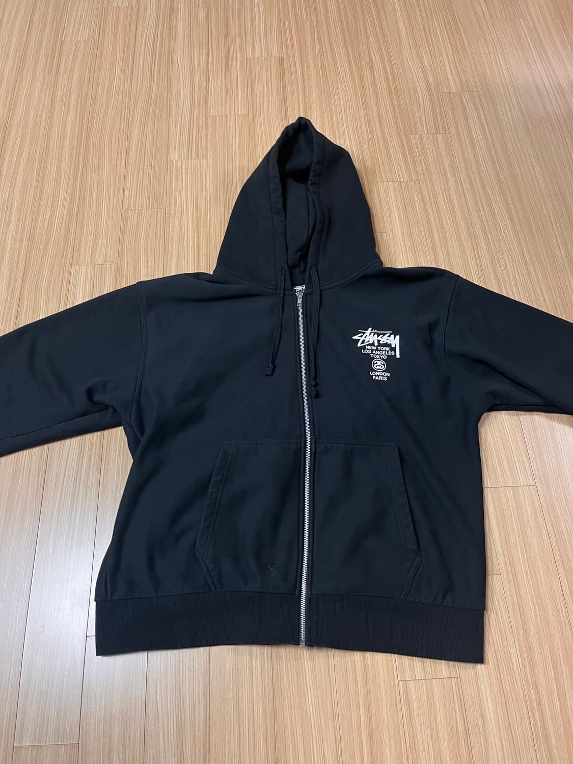 스투시 월드투어 기모 블랙 XL 상품이미지1