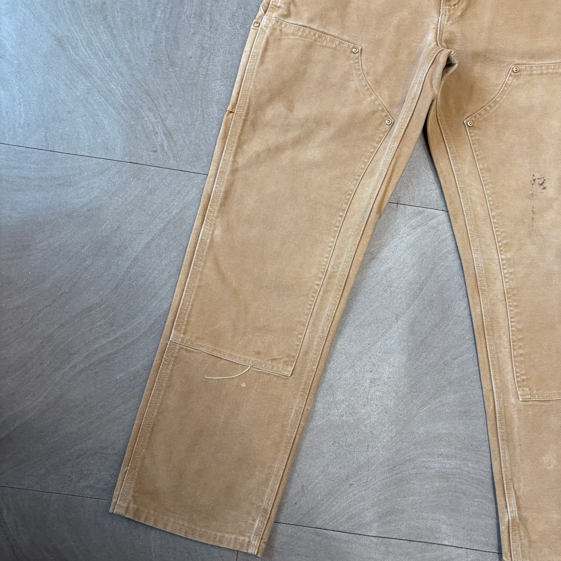 칼하트 미국 생산 브라운 더블니 팬츠 바지 상품이미지3