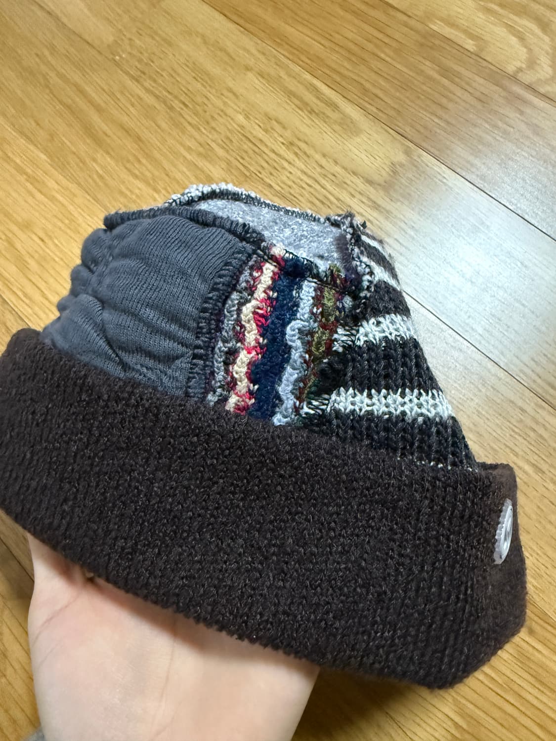 코이세이오 패치워크 비니 브라운 상품이미지3