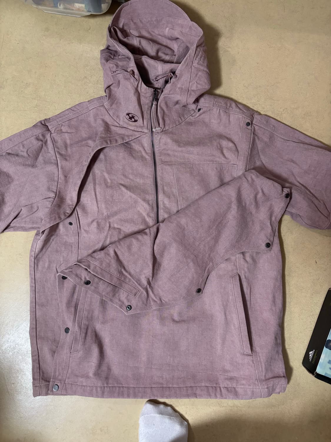 산산기어 코튼 위시드 후디 자켓 애쉬 핑크 상품이미지2