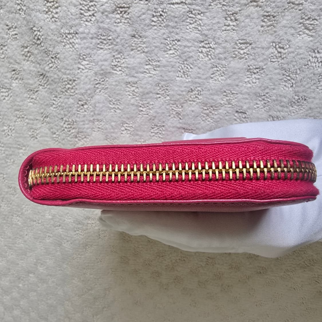 [중고/정품] 프라다 사피아노 피오코 지퍼 장지갑 피오니아 (핑크) 상품이미지7