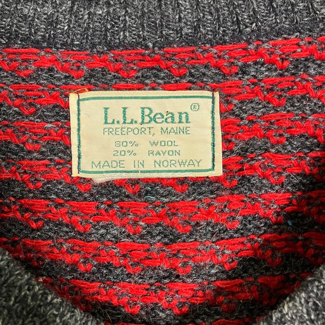 70's 엘엘빈 버드아이 패턴 울 가디건 상품이미지3