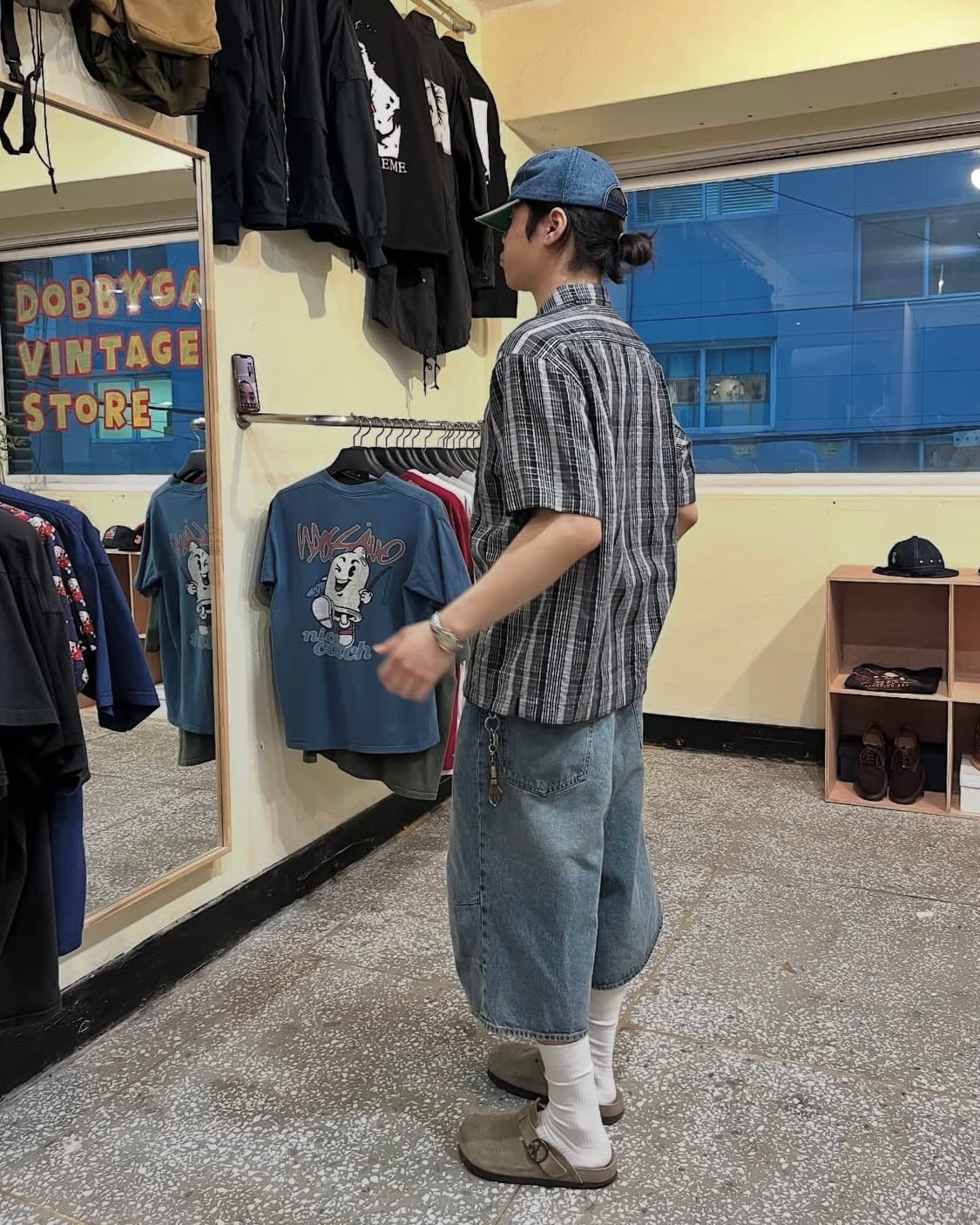 90s 올드 스투시 stussy 체크 반팔 셔츠 95 (미제) 상품이미지6