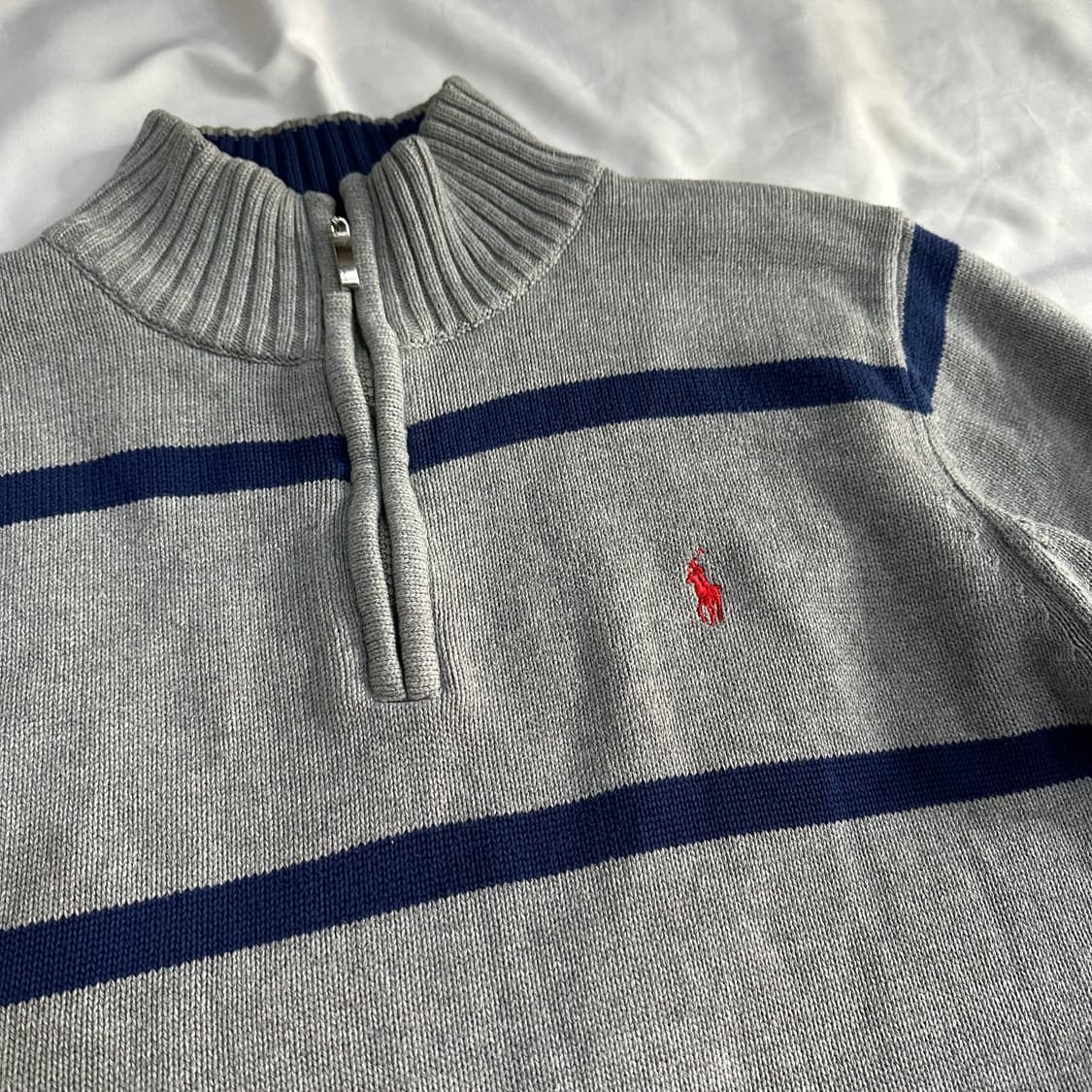 폴로 코튼 반집업 니트 상품이미지4