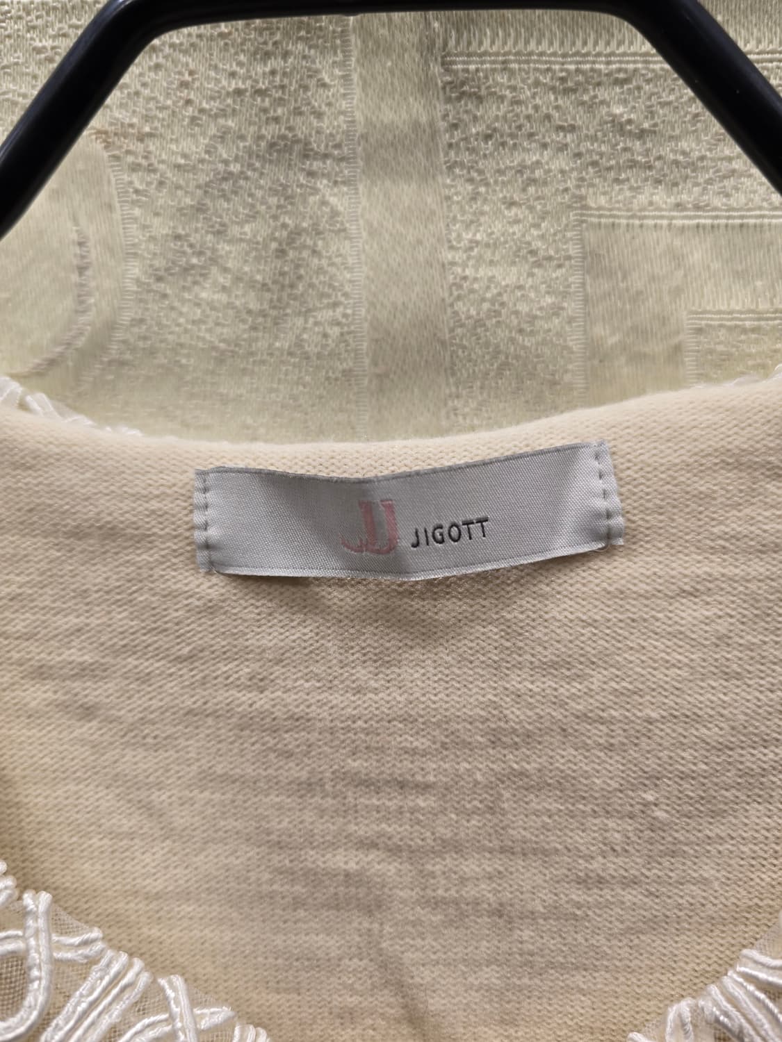 지고트 JIGOTT 레이스 카라 가디건 겸 니트티 S 상품이미지6