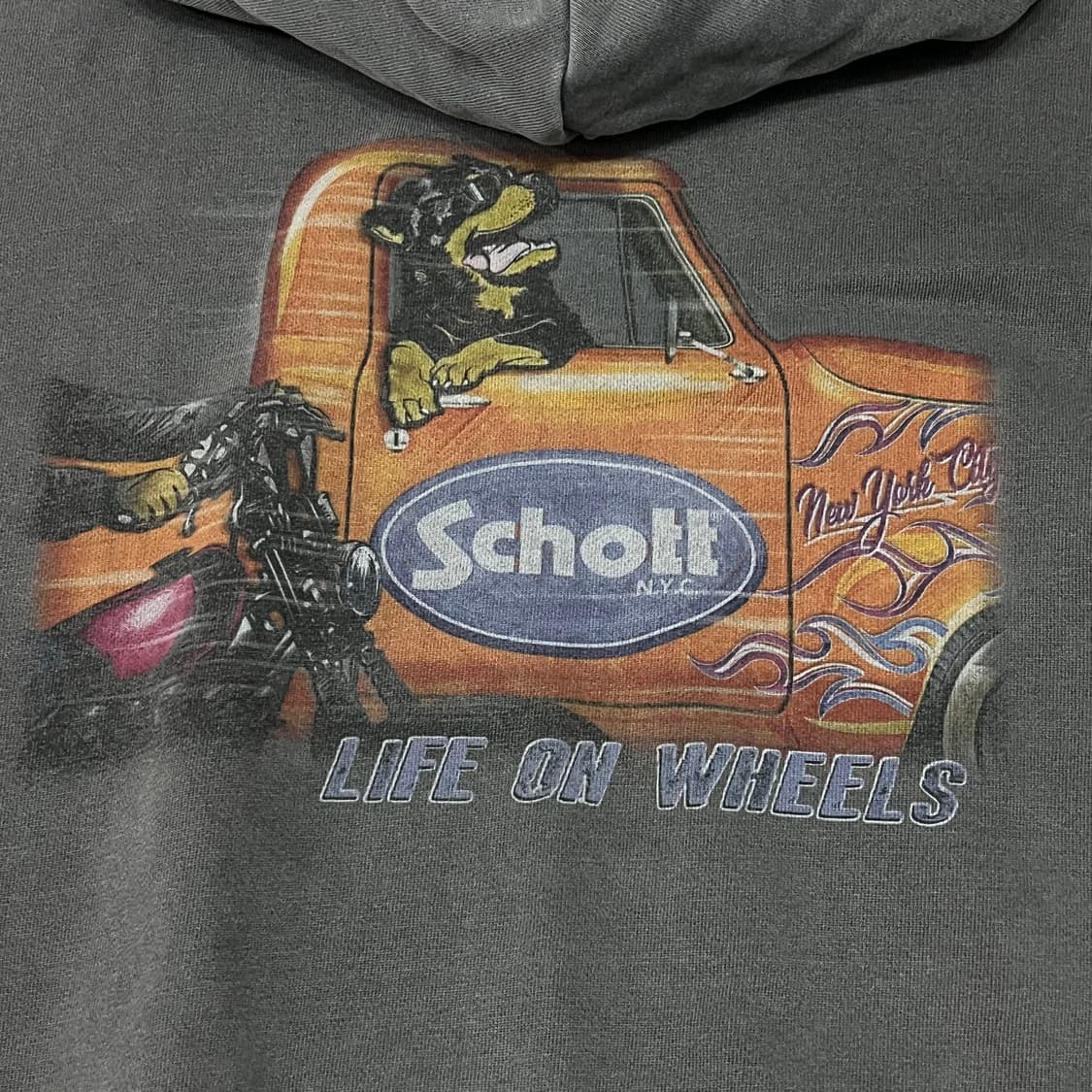  schott 워시드 프린팅 후드티 y16740 상품이미지7