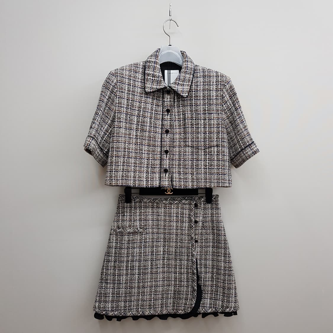산드로 SANDRO 트위드 크롭 자켓 스커트 투피스 세트 상품이미지2