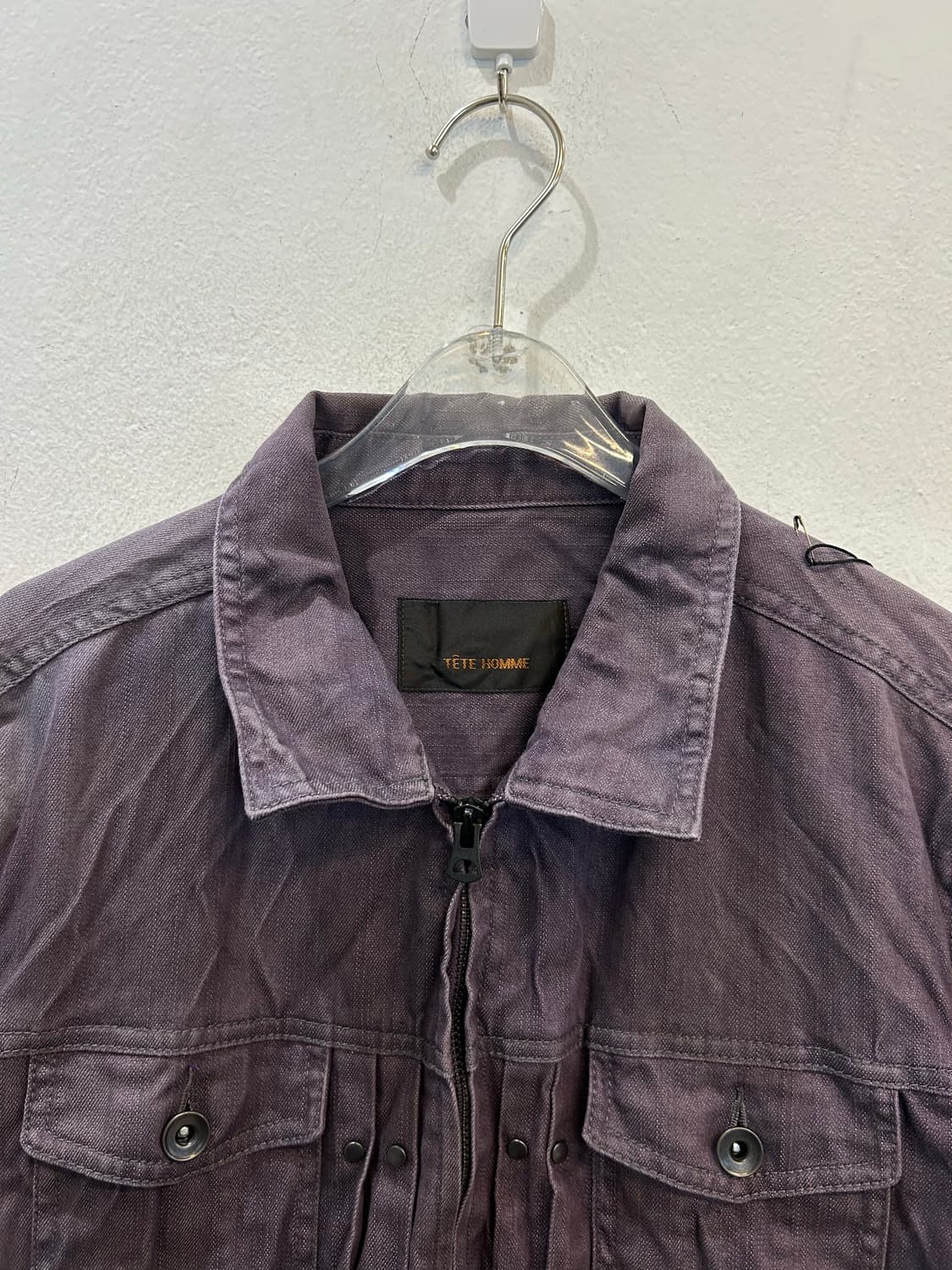 Tete Homme Washed Plum Zip-Up Jacket 상품이미지2