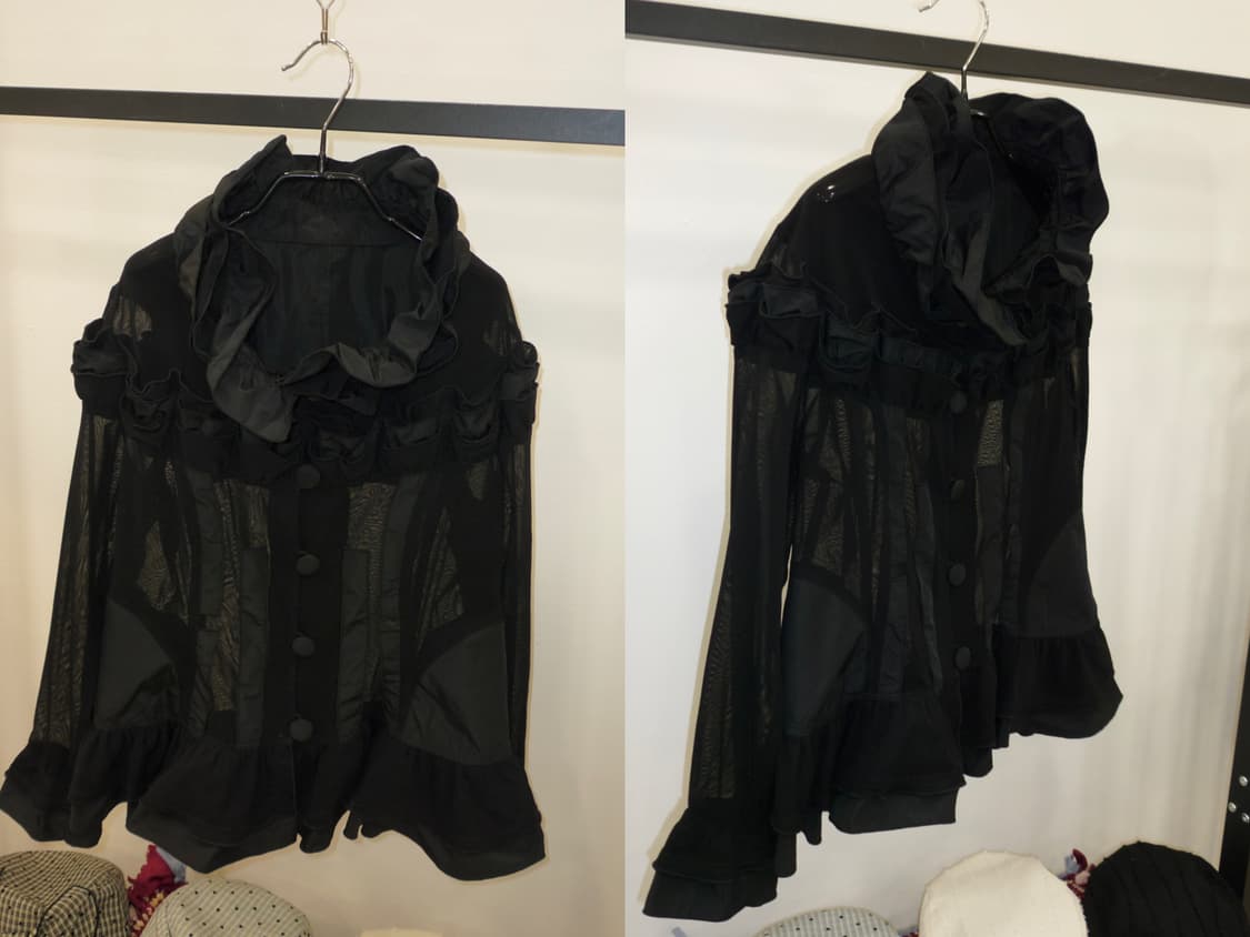 ruffle black sheer jacket 상품이미지7