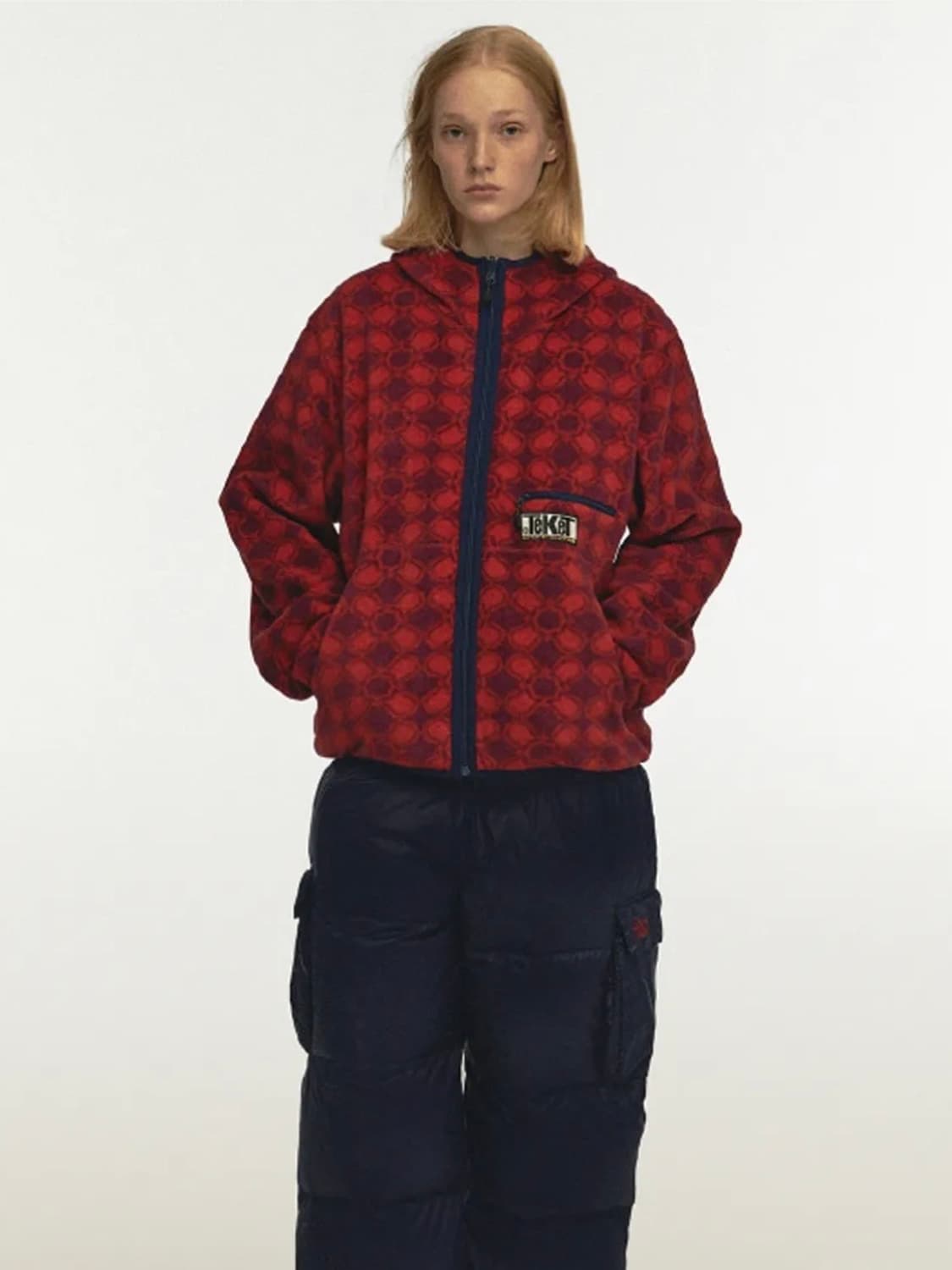 테켓 위켄드 리버시블 플리스 자켓 레드 (M) 상품이미지7