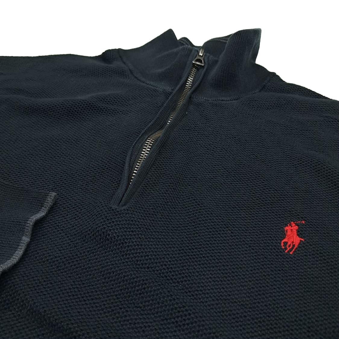 CN807 XL 폴로 랄프로렌 블랙 하프집업 피마코튼 긴팔 니트 스웨터 상품이미지5