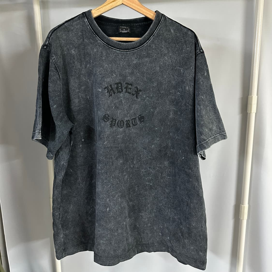 에이치덱스 올드 페이디드 워싱 숏 슬리브 블랙 상품이미지1