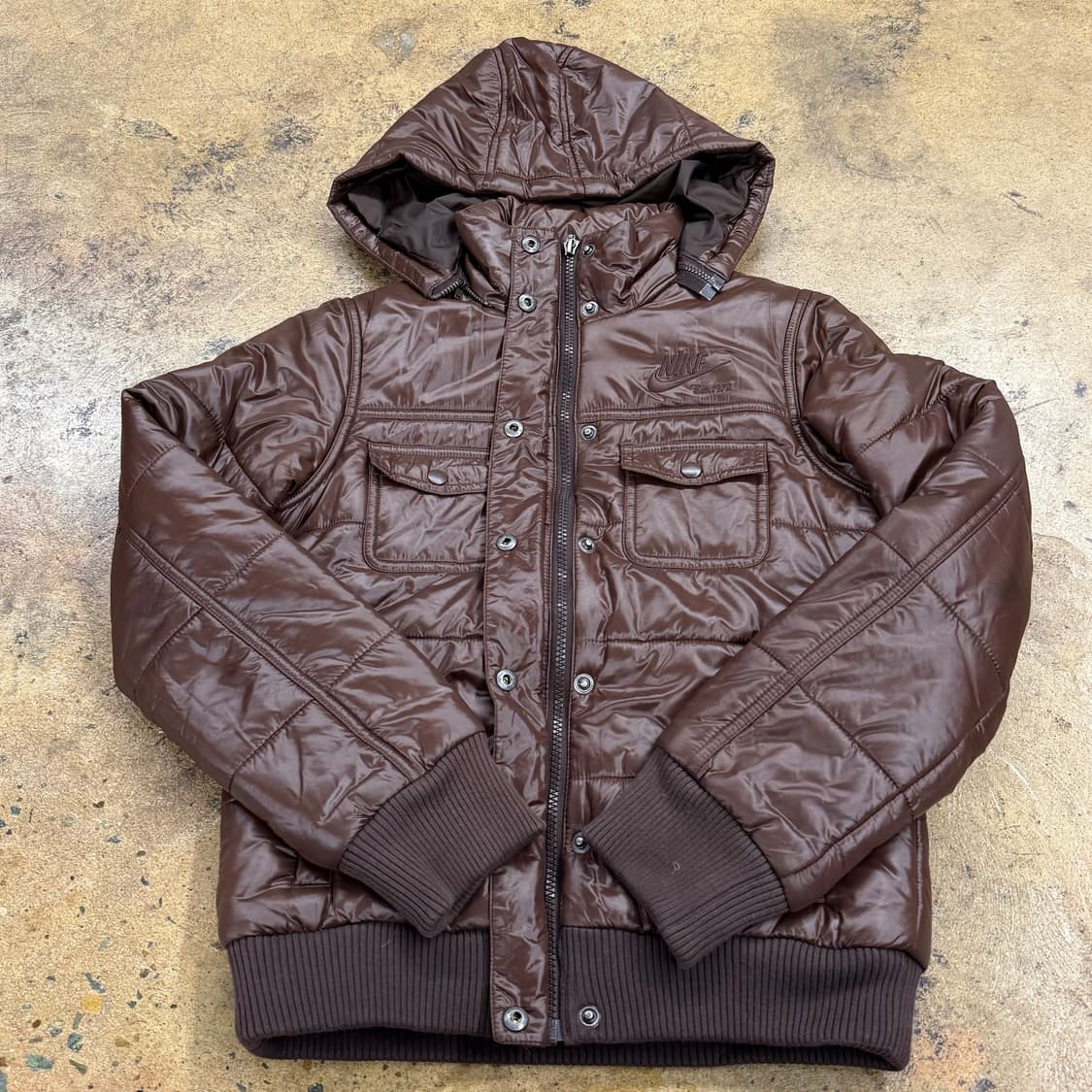 나이키 초코 브라운 후드 숏패딩  상품이미지2