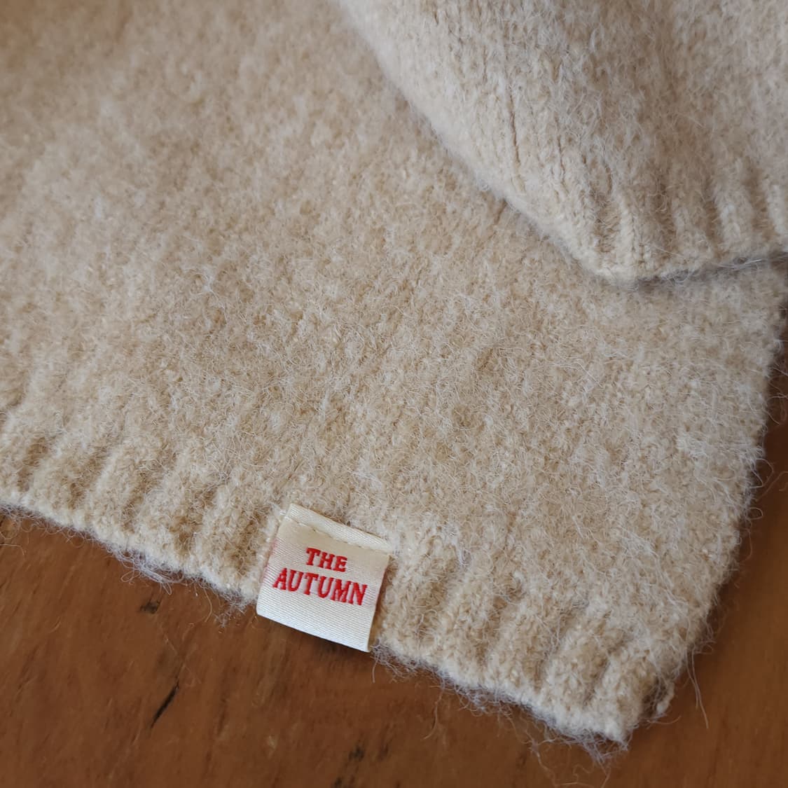 더 어텀 화이트 베이지 울 머플러 목도리 빈티지 머플러 상품이미지2