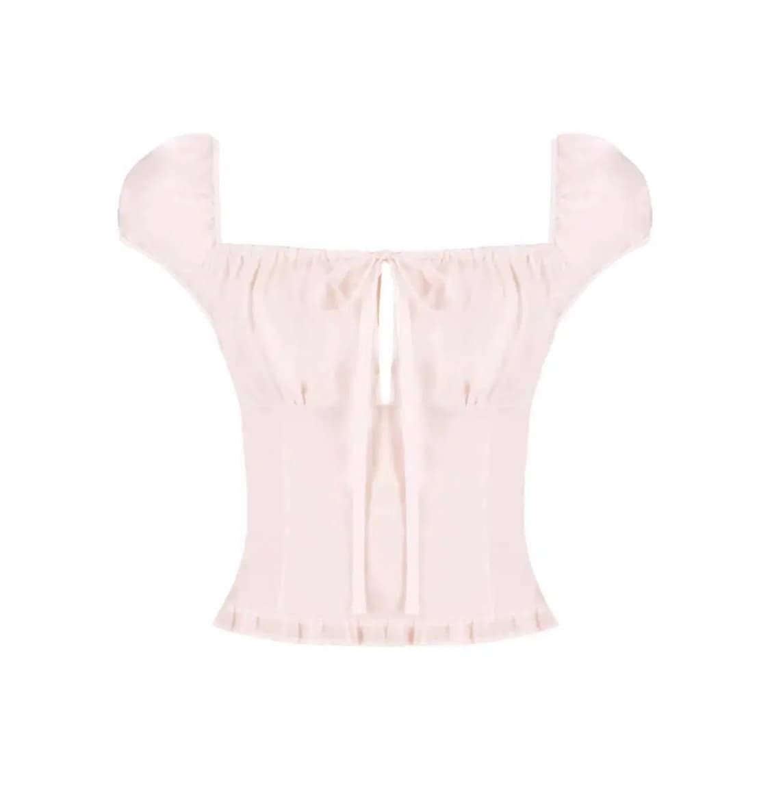 새상품) 클리시어 x 워니하우스 프린세스 블라우스 반팔버전 핑크 코프 상품이미지1