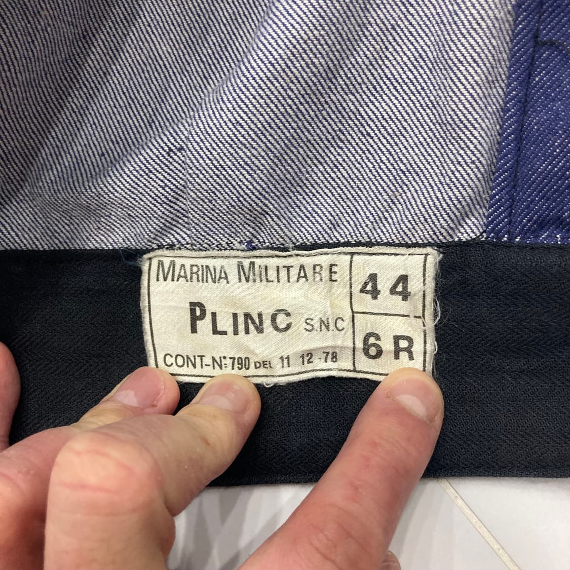 70s Italian navy 데님 배틀드레스 자켓 상품이미지3