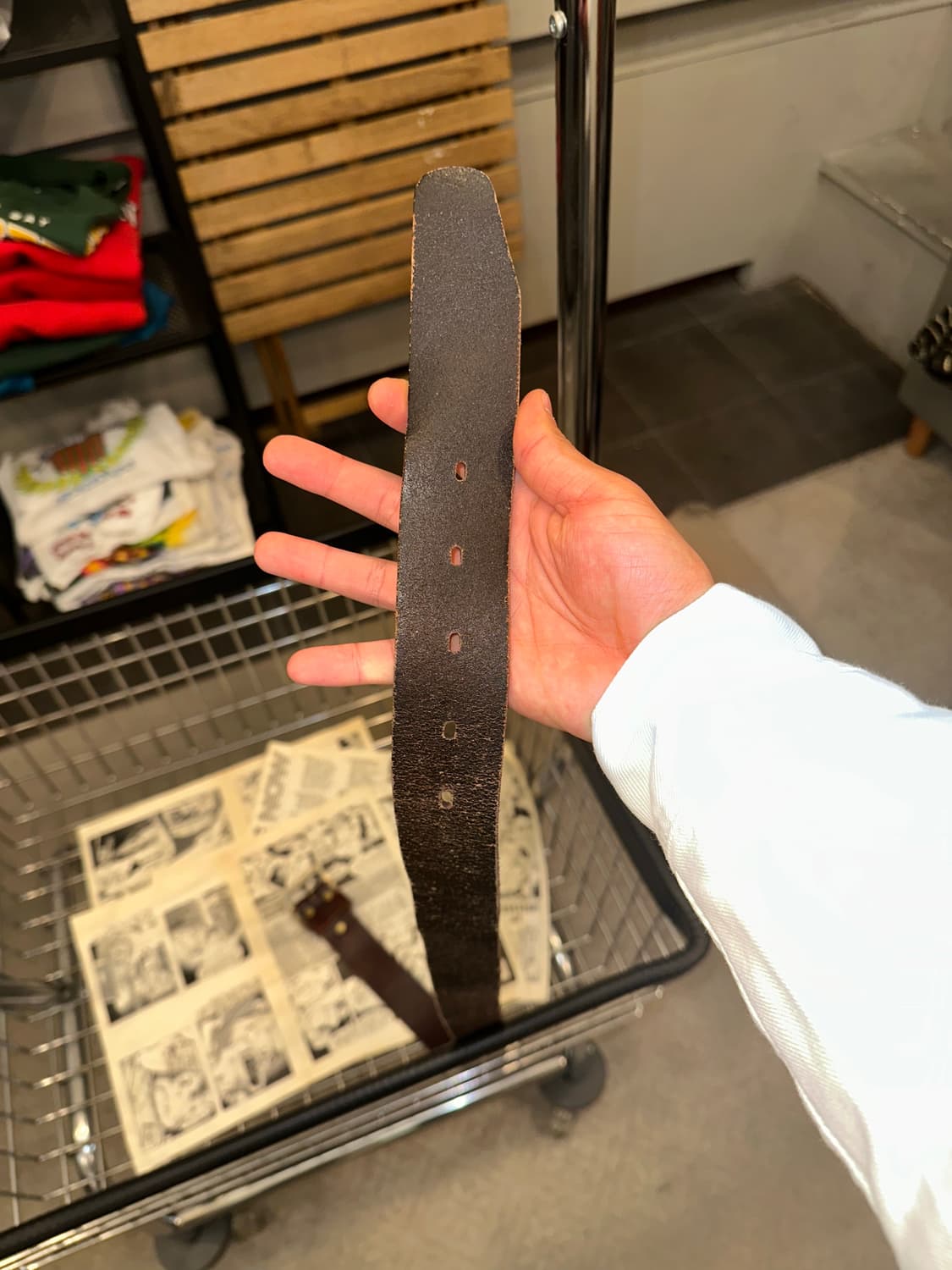 Genuine leather aging brown belt 상품이미지9