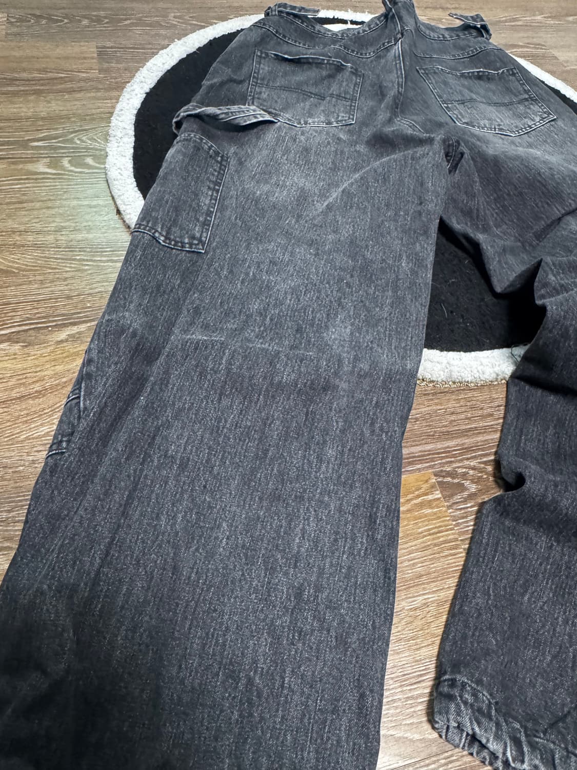 Washed Denim Carpenter Pants Black 상품이미지4