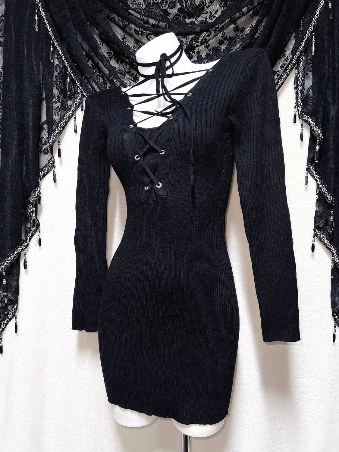 립서비스 Lip Service 오네갸루 아일렛 미니원피스 섹시 펑크 홀터 상품이미지2