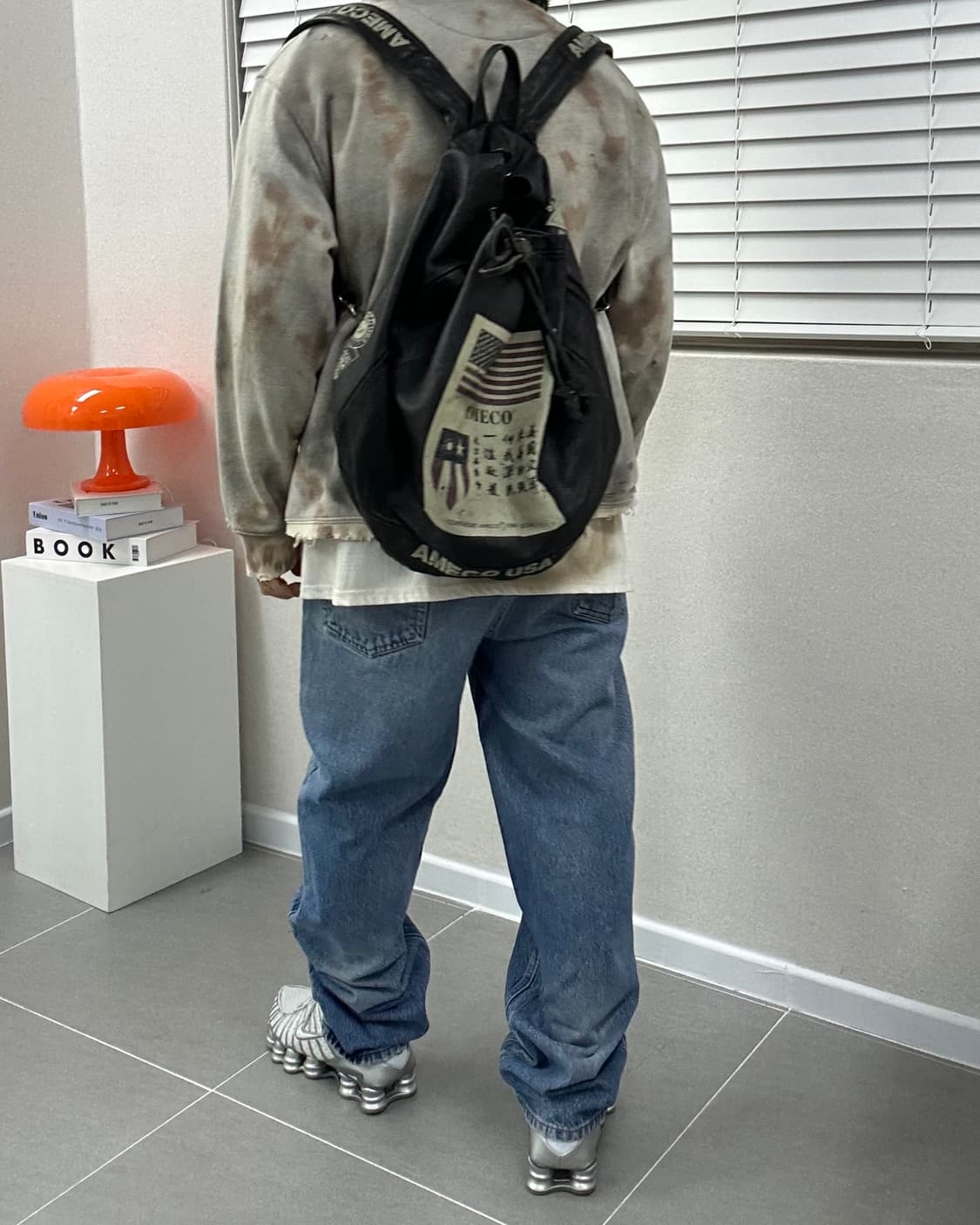 (FREE)90'S AMECO 통가죽 백팩-M1755 상품이미지9