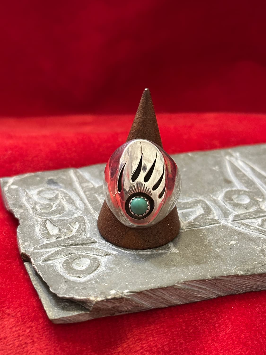 Vintage 925 Silver Bear Claw Turquoise R 상품이미지1