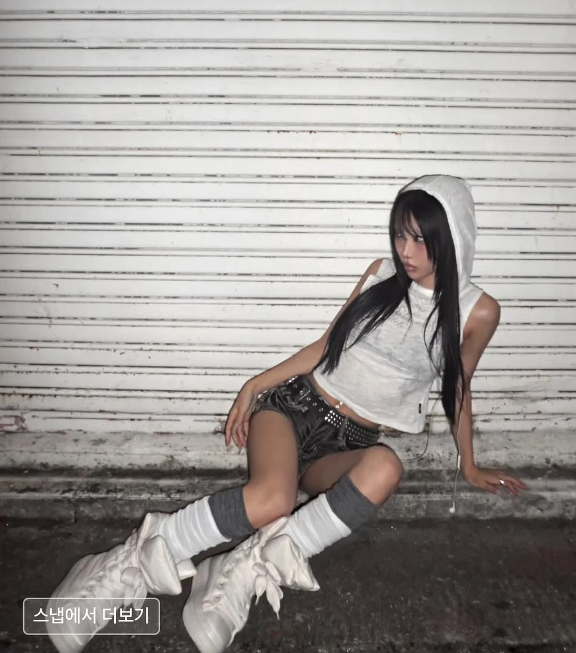 길라아카이브 데님 숏팬츠 그레이 상품이미지3