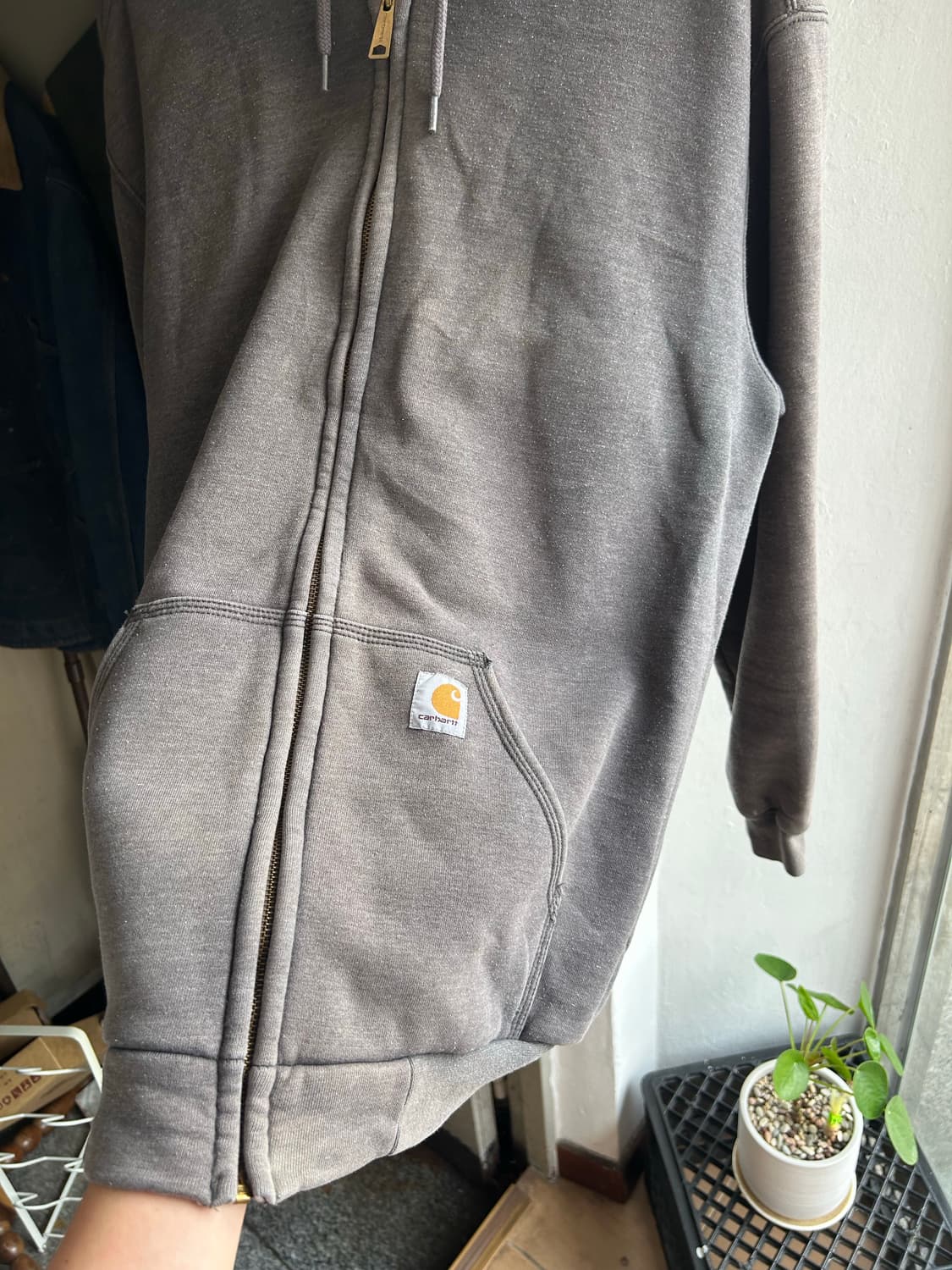 빈티지 칼하트 썬페이드 써멀후드집업 상품이미지3