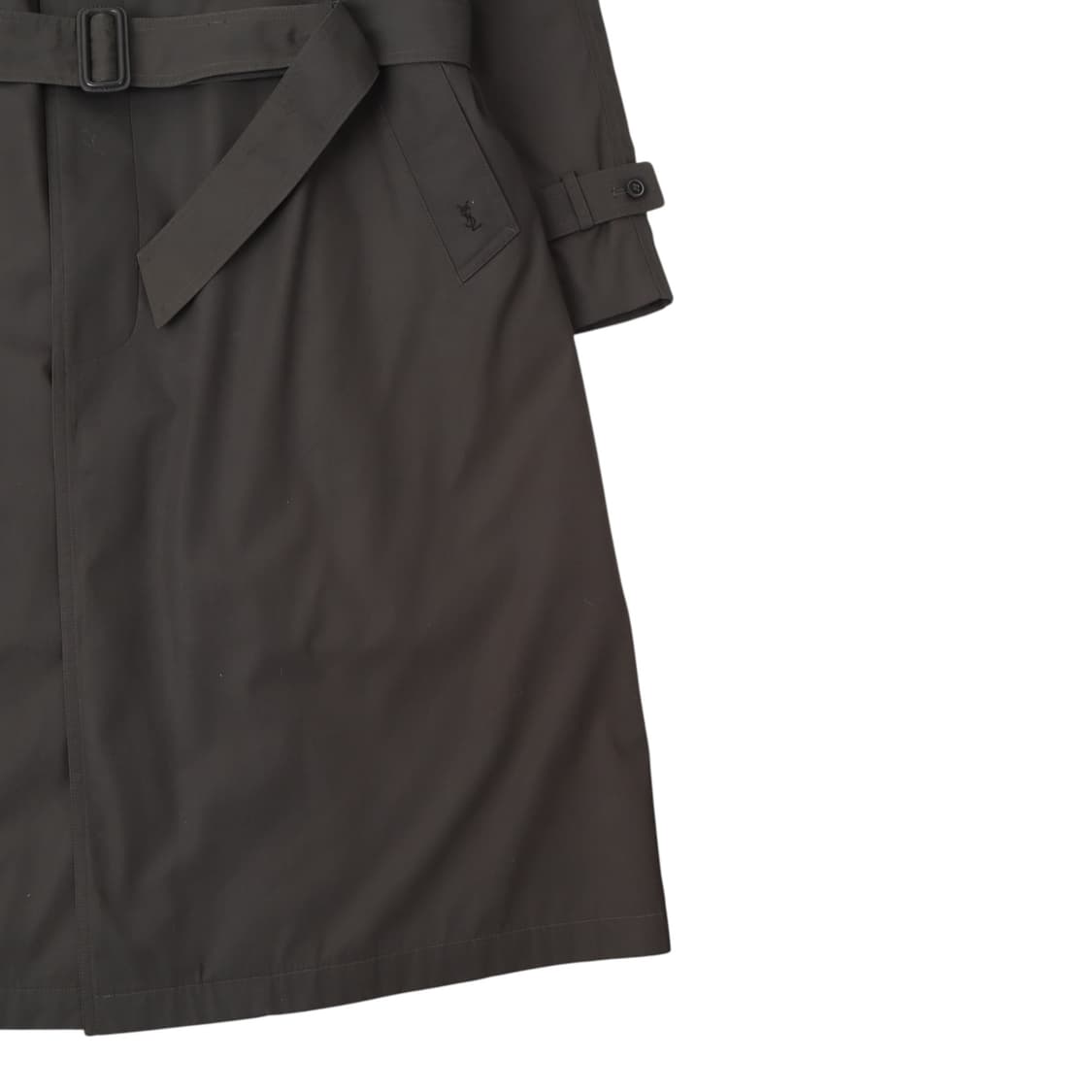 입생로랑 다크그레이 벨티드 트렌치 코트 상품이미지3