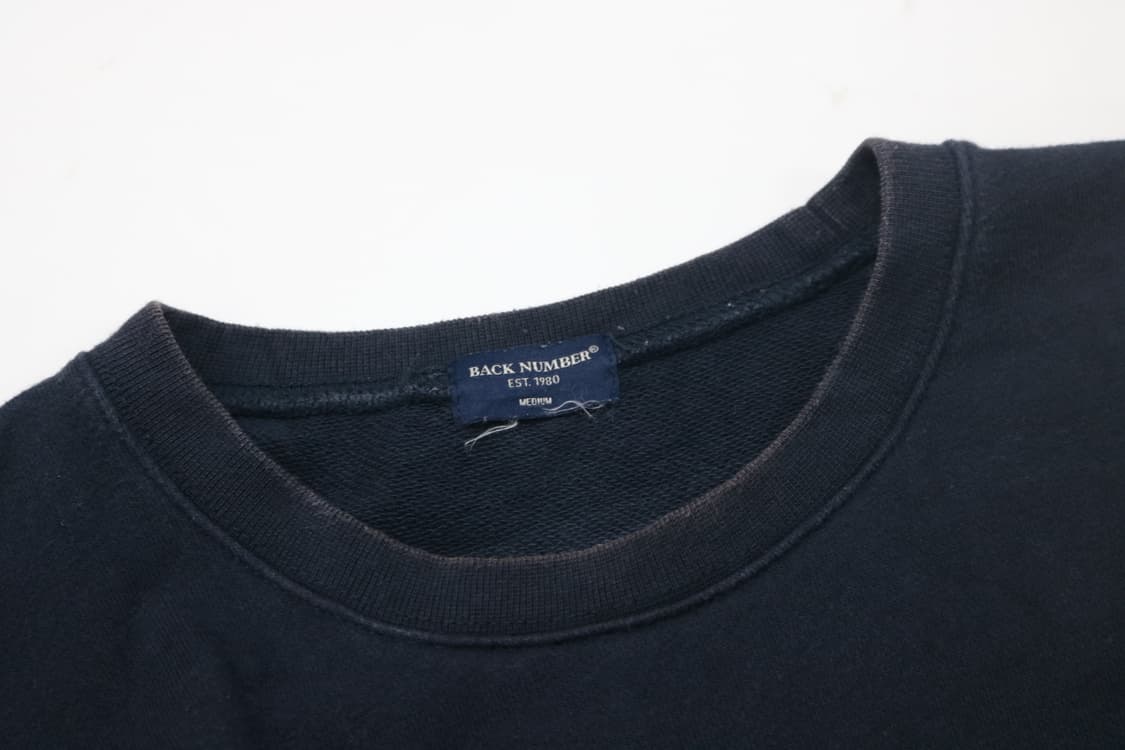 백넘버 빈티지 리퍼비시 레터링 네이비 맨투맨 (M) 상품이미지5
