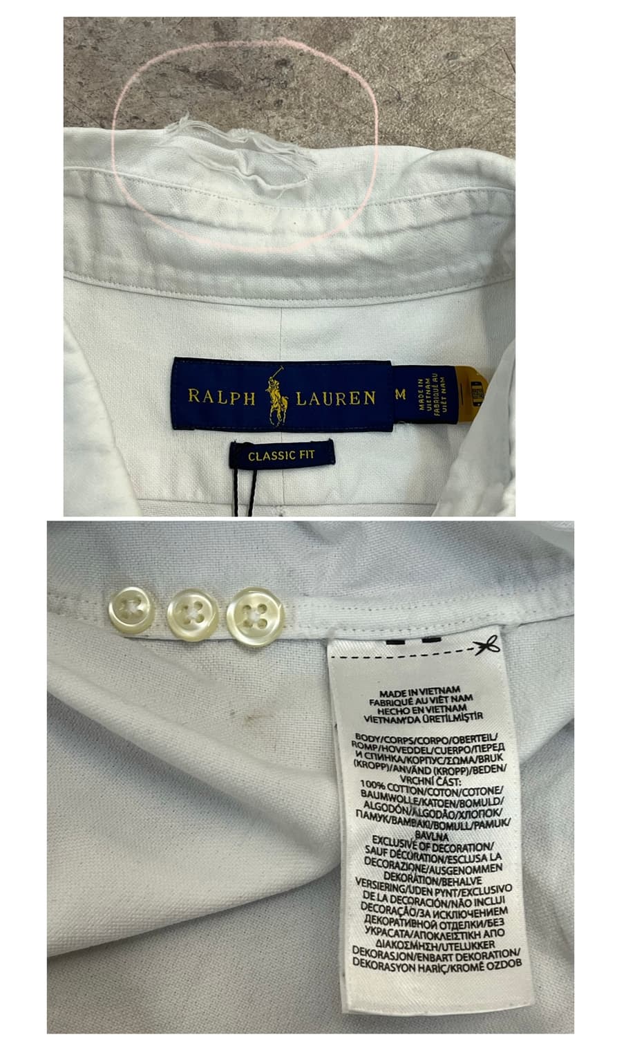 폴로 랄프로렌 셔츠 화이트 M #csz4006 상품이미지3