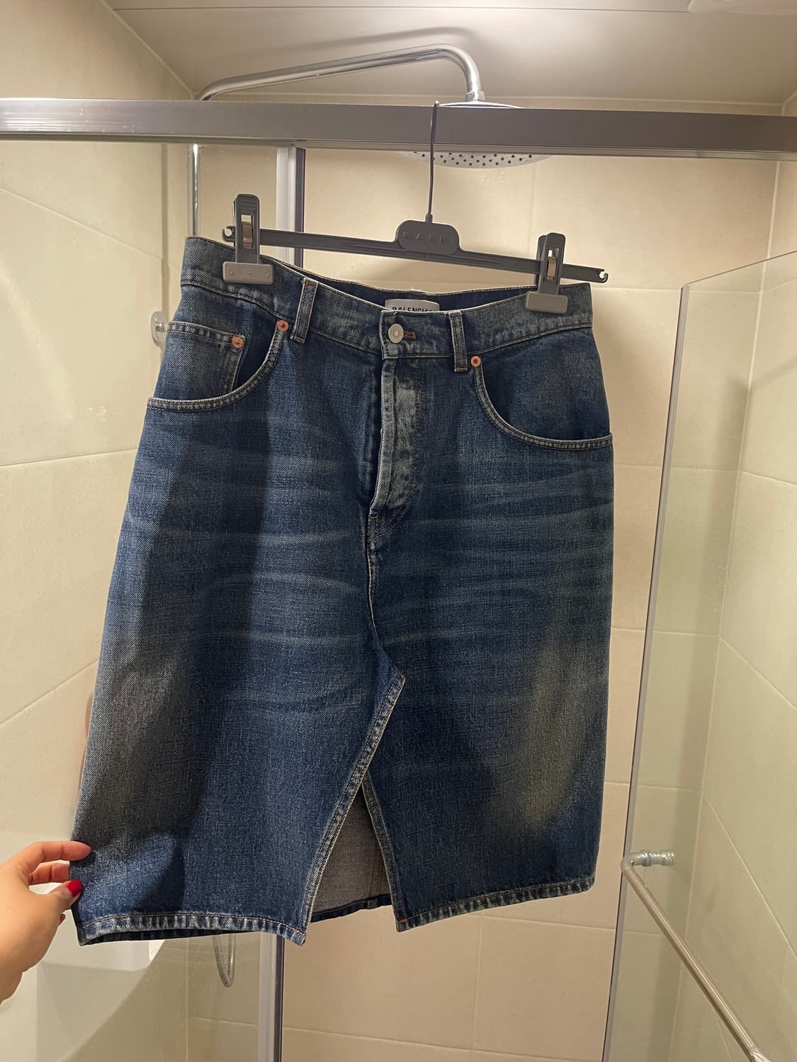 발렌시아가 데님 미디 스커트 상품이미지2