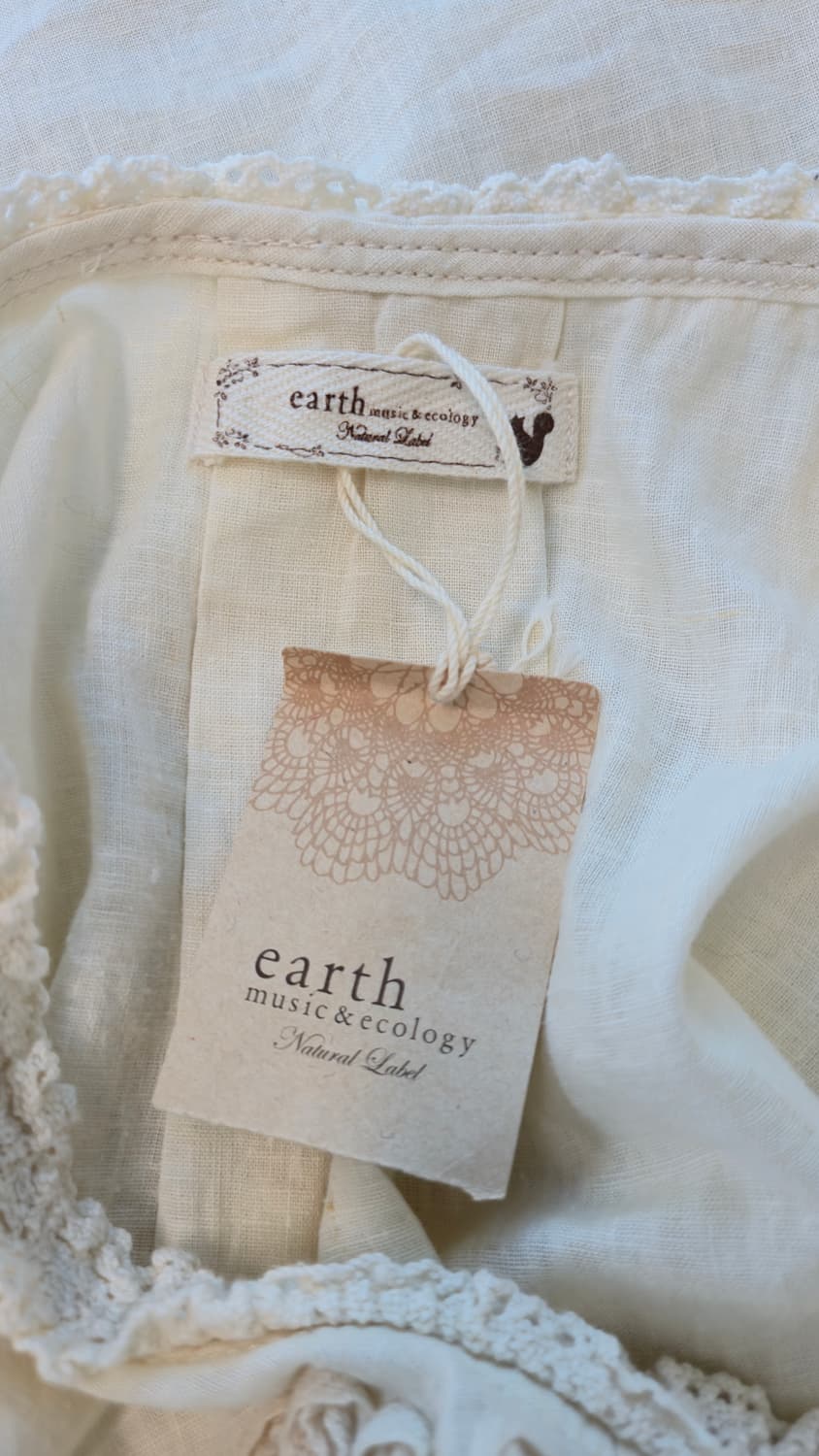 어스뮤직앤에콜로지 린넨 면 원피스 F 아이보리 레이스 핀턱 상품이미지5