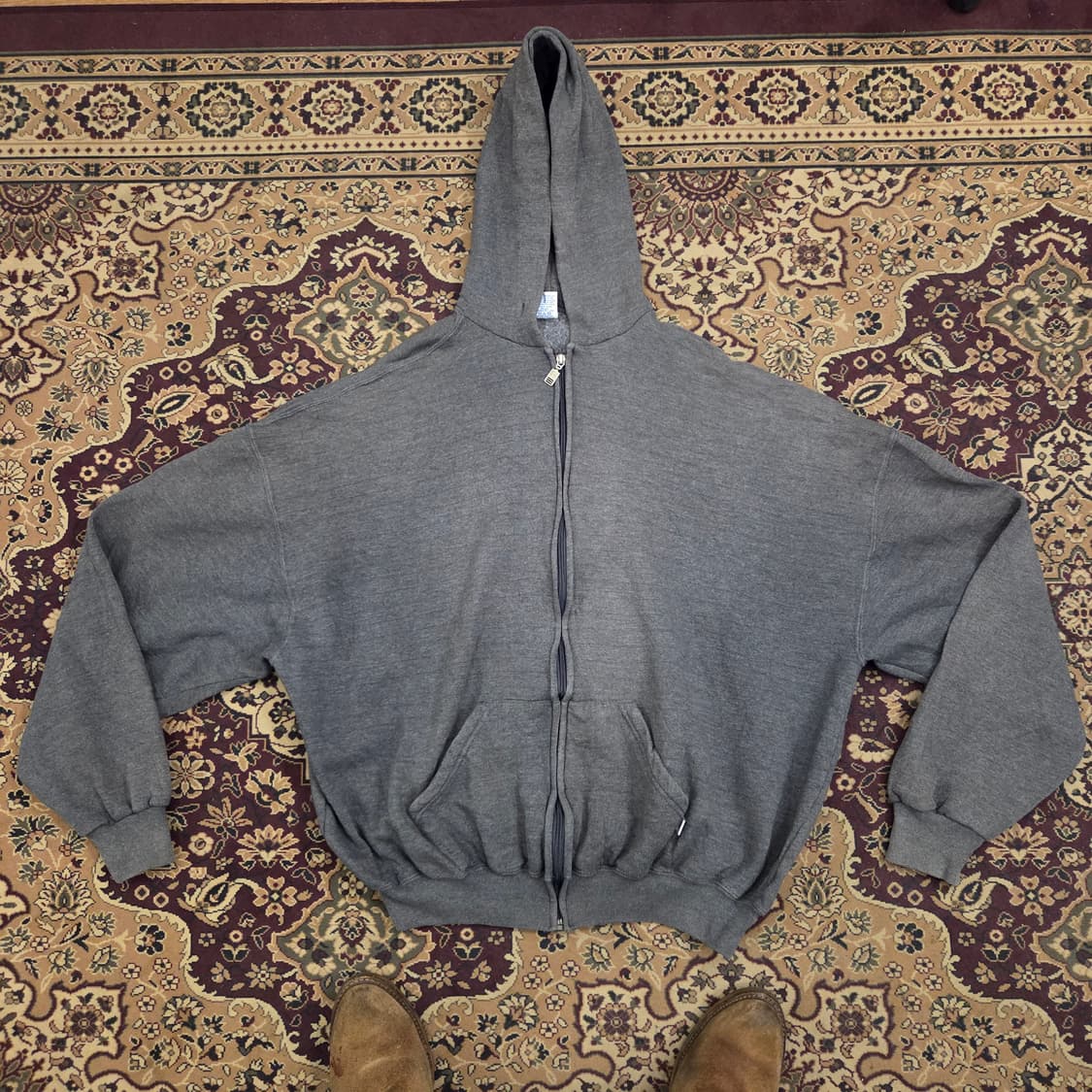 90s 빈티지 러셀 후드집업 다크그레이 XXL 상품이미지1