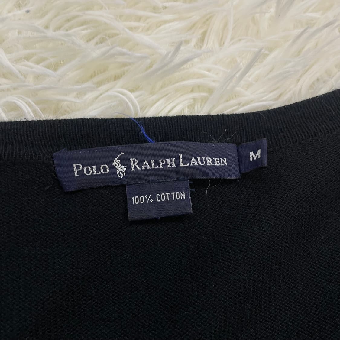 폴로 랄프로렌 포니 로고 브이넥 가디건 니트 블랙 상품이미지3