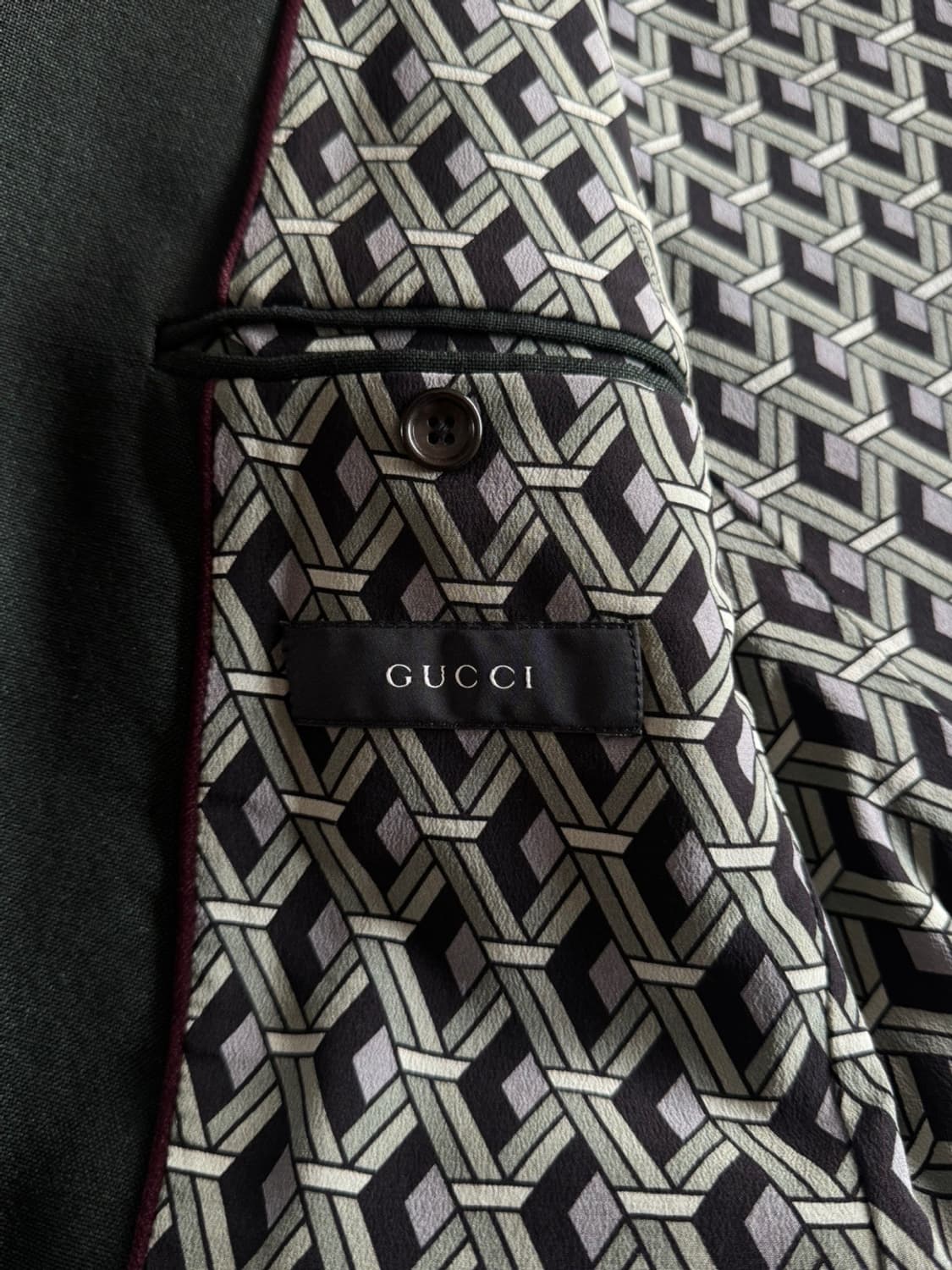 GUCCI 구찌 모헤어 딥그린 테일러드 자켓 슬림100 상품이미지5