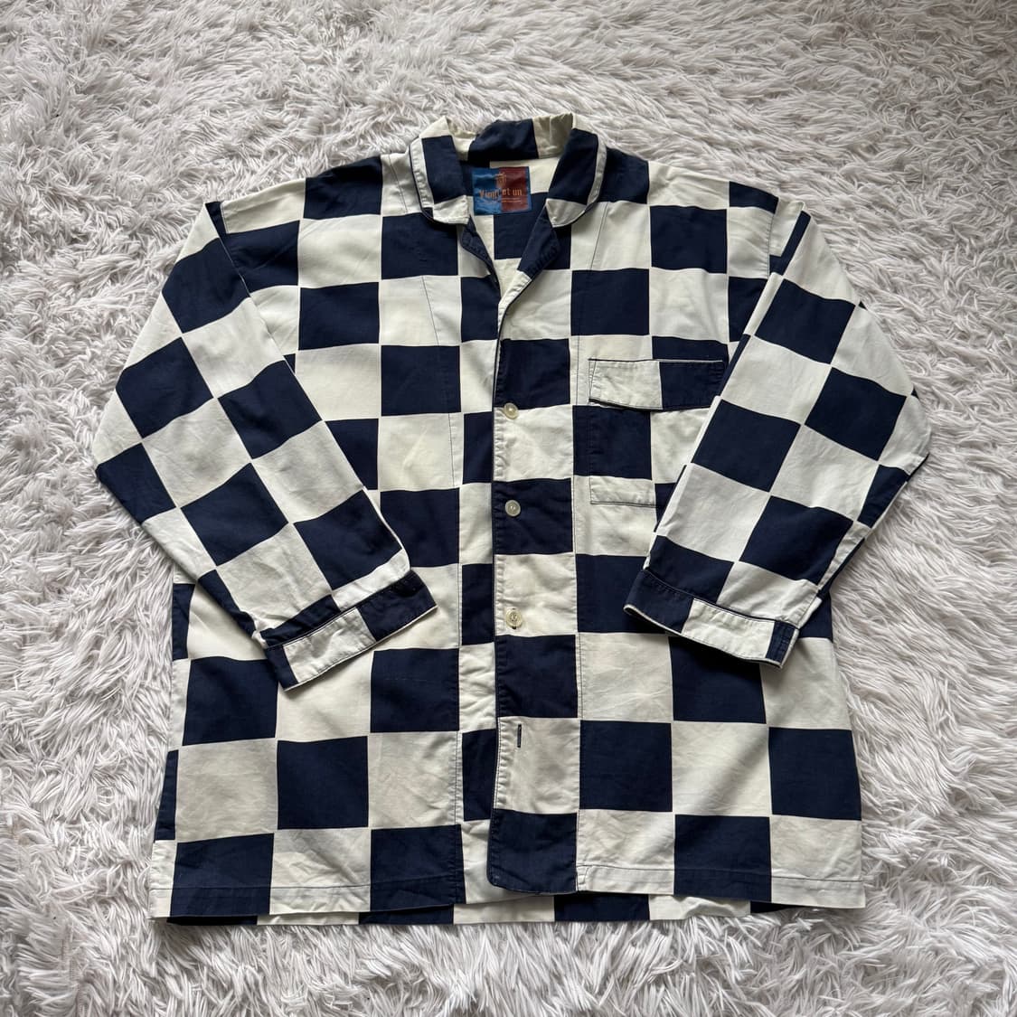 VINGT ET UN 일본빈티지 자켓 블레이저 체크 긴팔 셔츠 상품이미지2