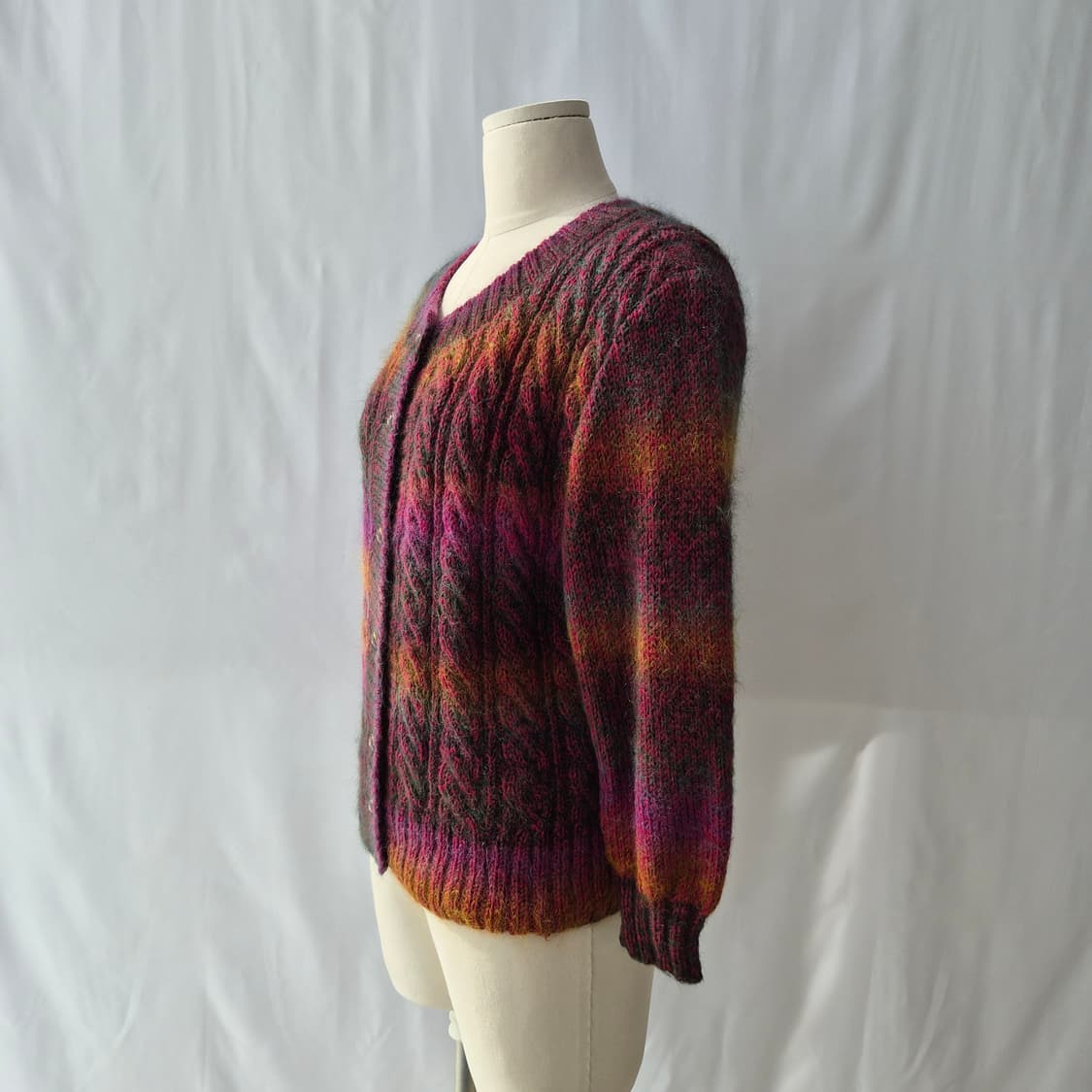 빈티지 그라데이션 케이블 니트 가디건 상품이미지2