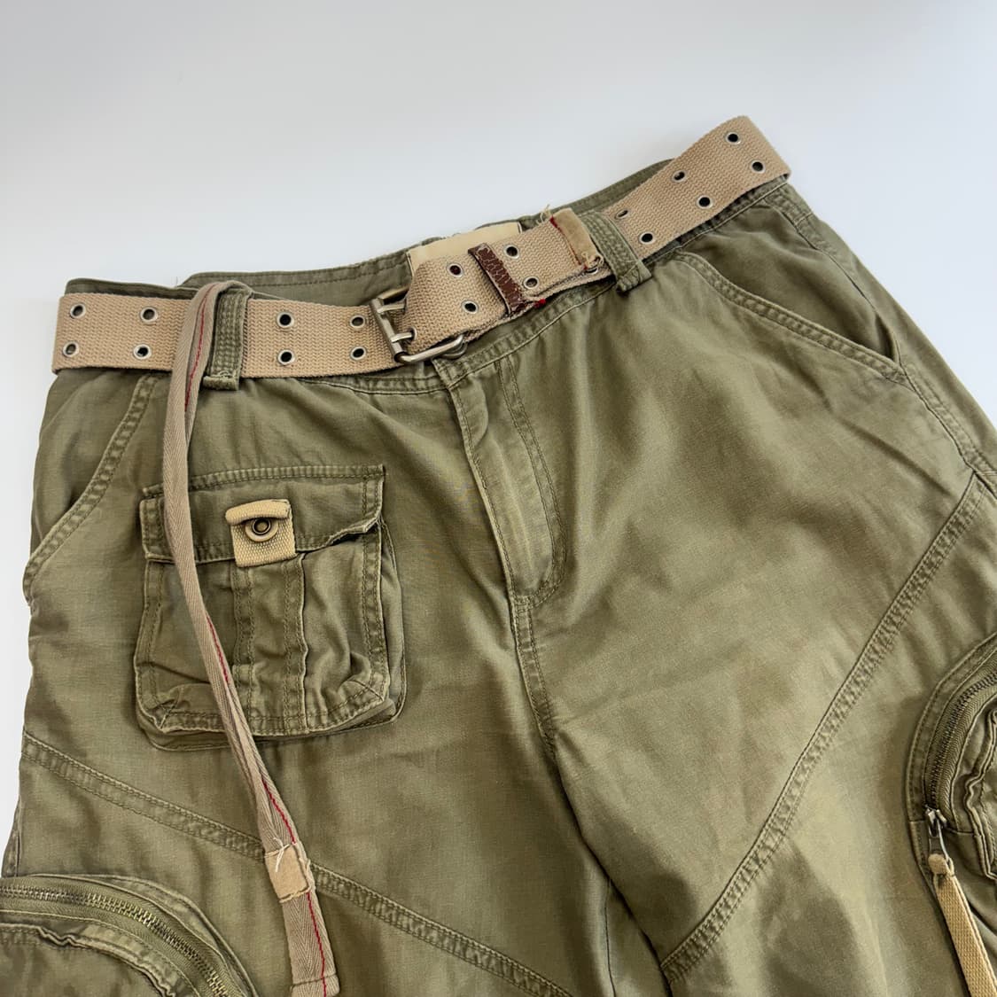 Twist&Denim 트위스트 앤 데님 카키 카고 버뮤다 팬츠 상품이미지5