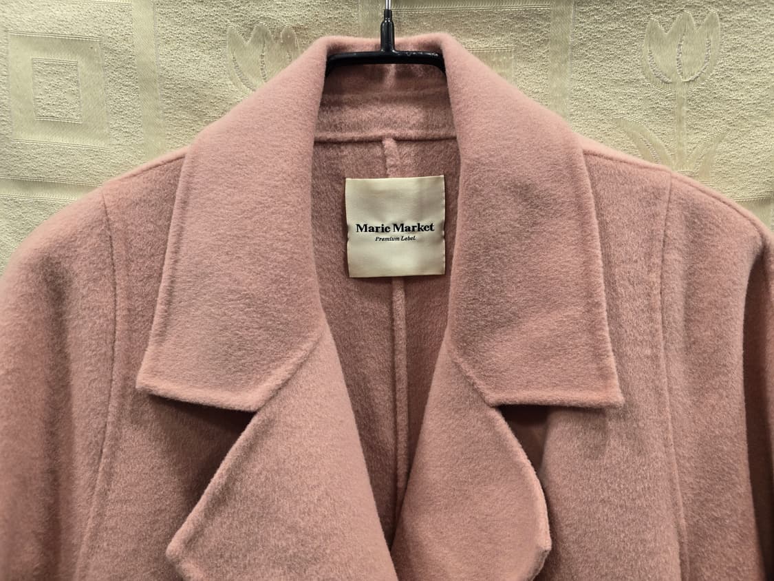 마리마켓 핸드메이드 핑크 울 롱 코트 M(66) 상품이미지2